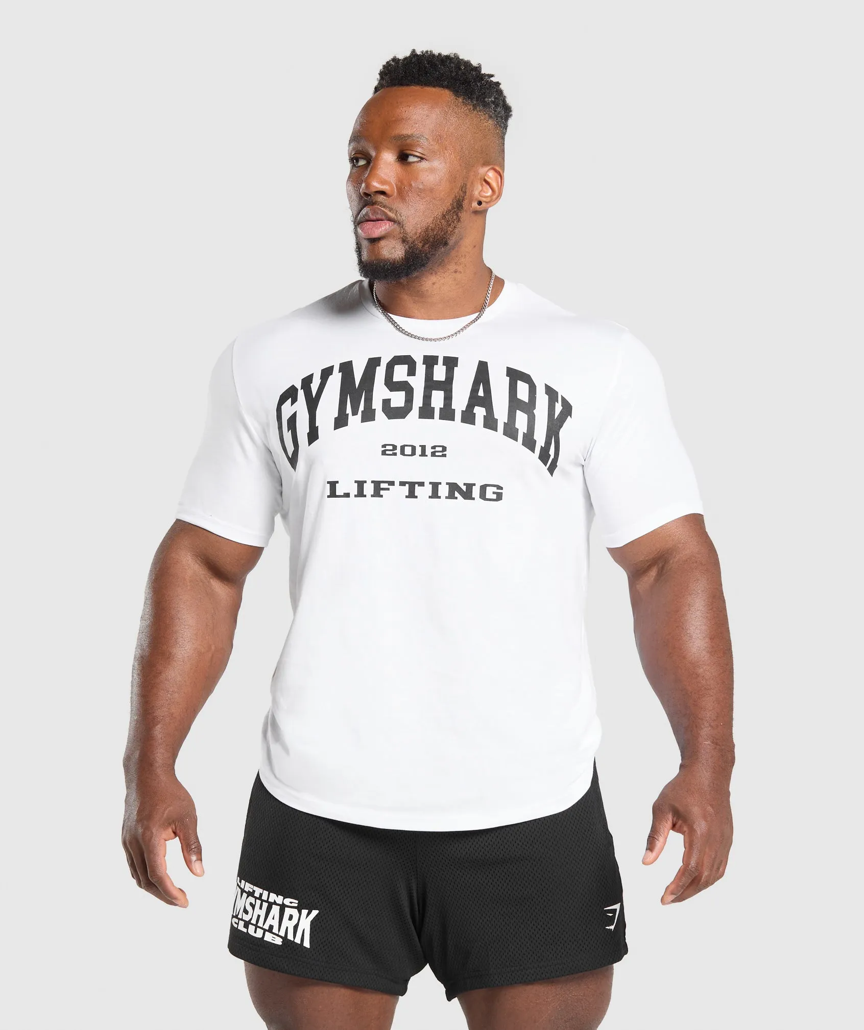 Gymshark 2012 Lifting T-Shirt - White sold by Gymshark