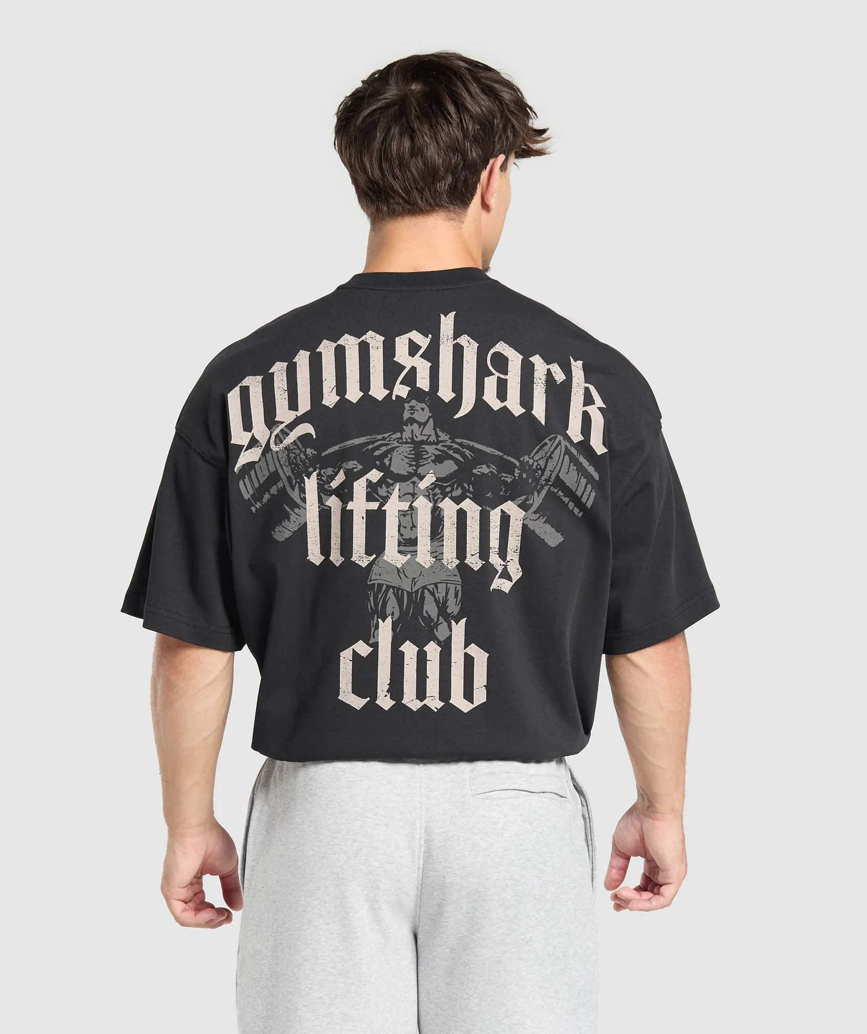 Gymshark Lifting Club T-Shirt - Black/Light Grey sold by Gymshark