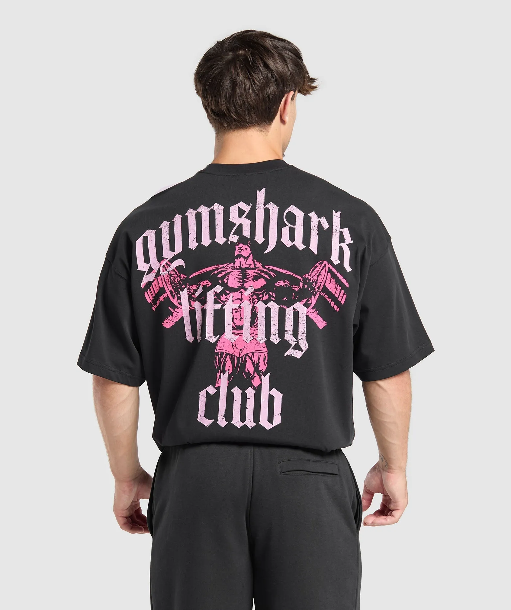 Gymshark Lifting Club T-Shirt - Black/Dolly Pink sold by Gymshark