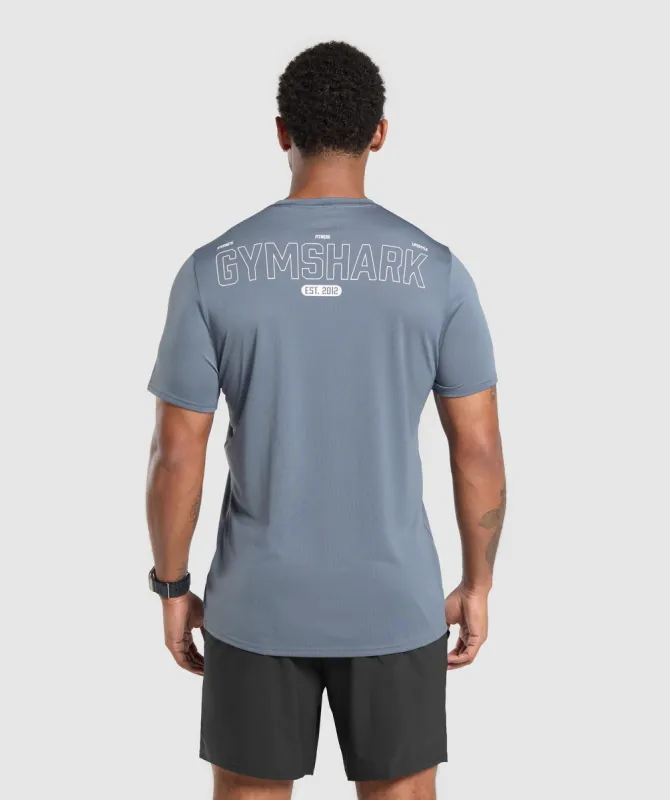 Gymshark Fitness Graphic T-Shirt - Iron Blue sold by Gymshark