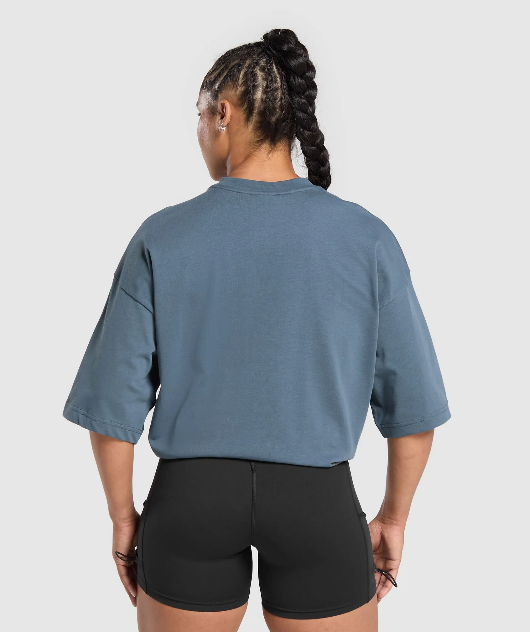 Gymshark Embroidered Logo Oversized T-Shirt - Cargo Blue sold by Gymshark product image thumbnail 2