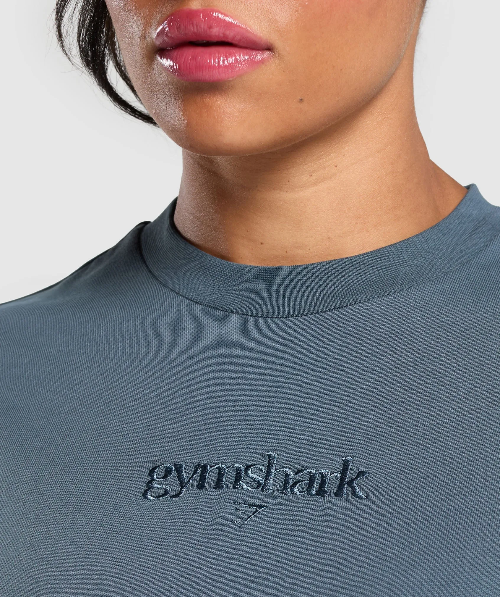 Gymshark Embroidered Logo Oversized T-Shirt - Cargo Blue sold by Gymshark product image thumbnail 5