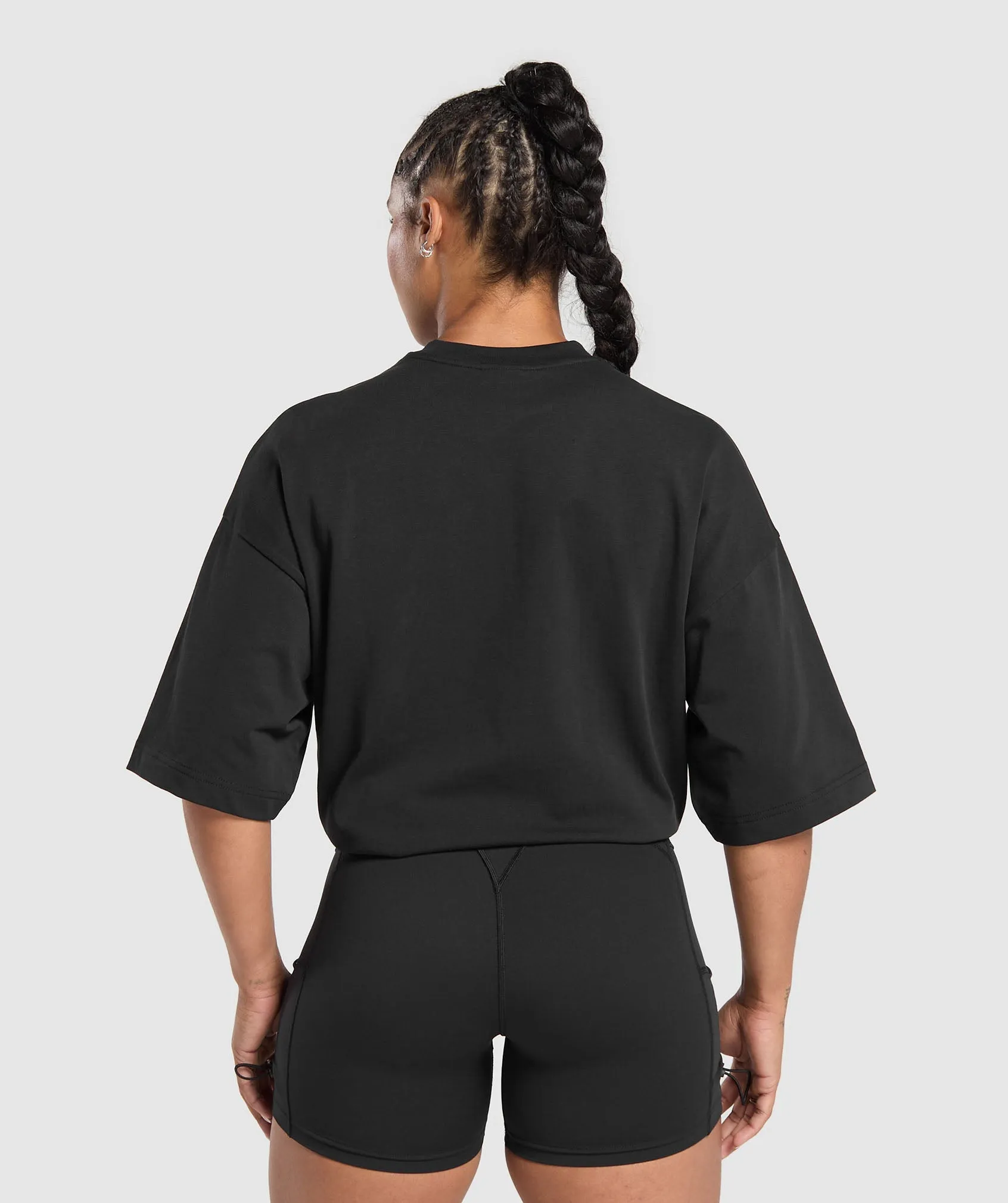 Gymshark Embroidered Logo Oversized T-Shirt - Black sold by Gymshark product image thumbnail 2