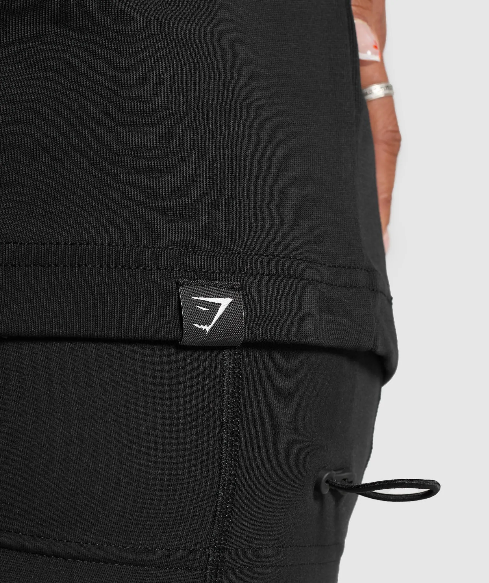 Gymshark Embroidered Logo Oversized T-Shirt - Black sold by Gymshark product image thumbnail 5