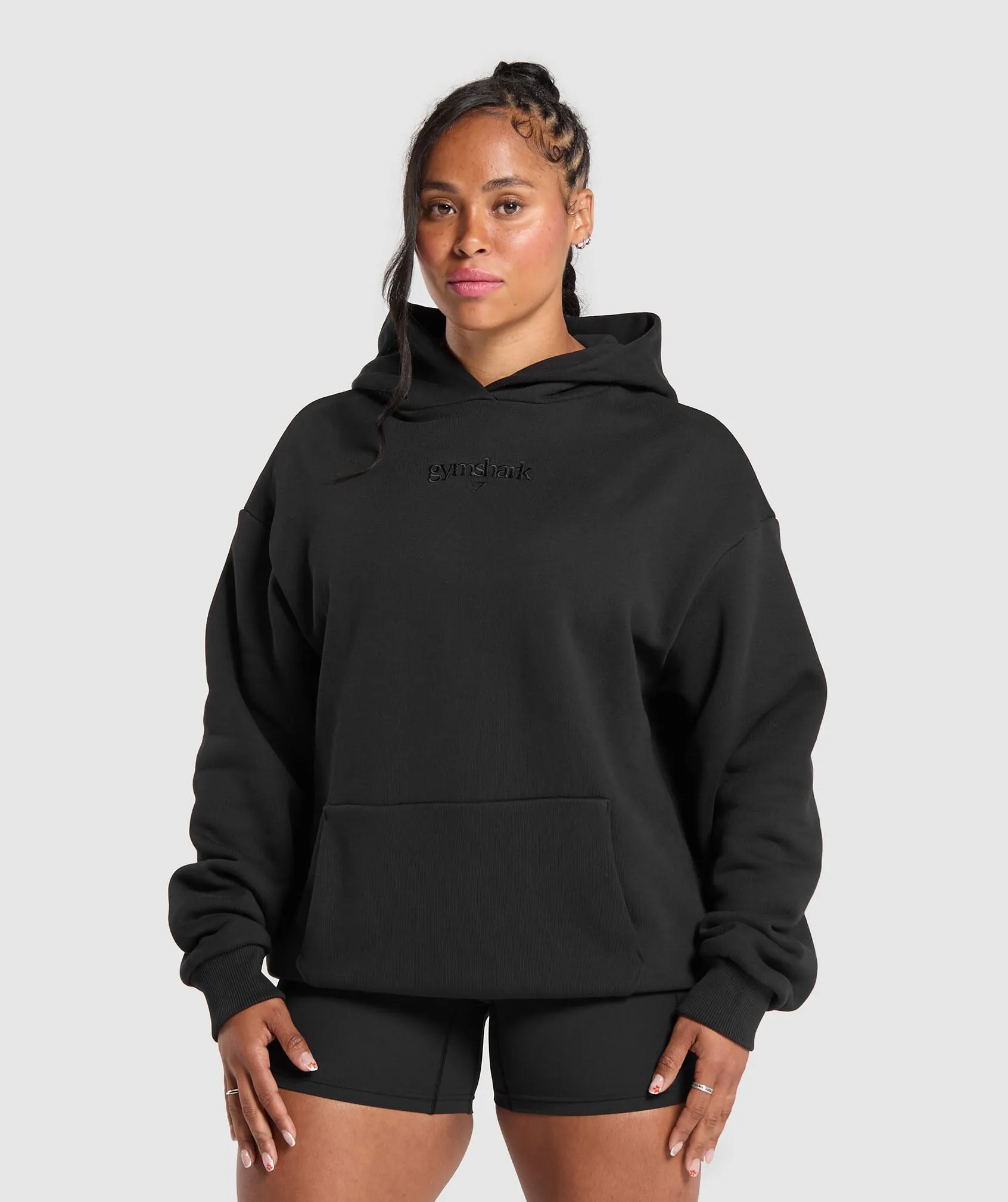 Gymshark Embroidered Logo Oversized Hoodie - Black sold by Gymshark