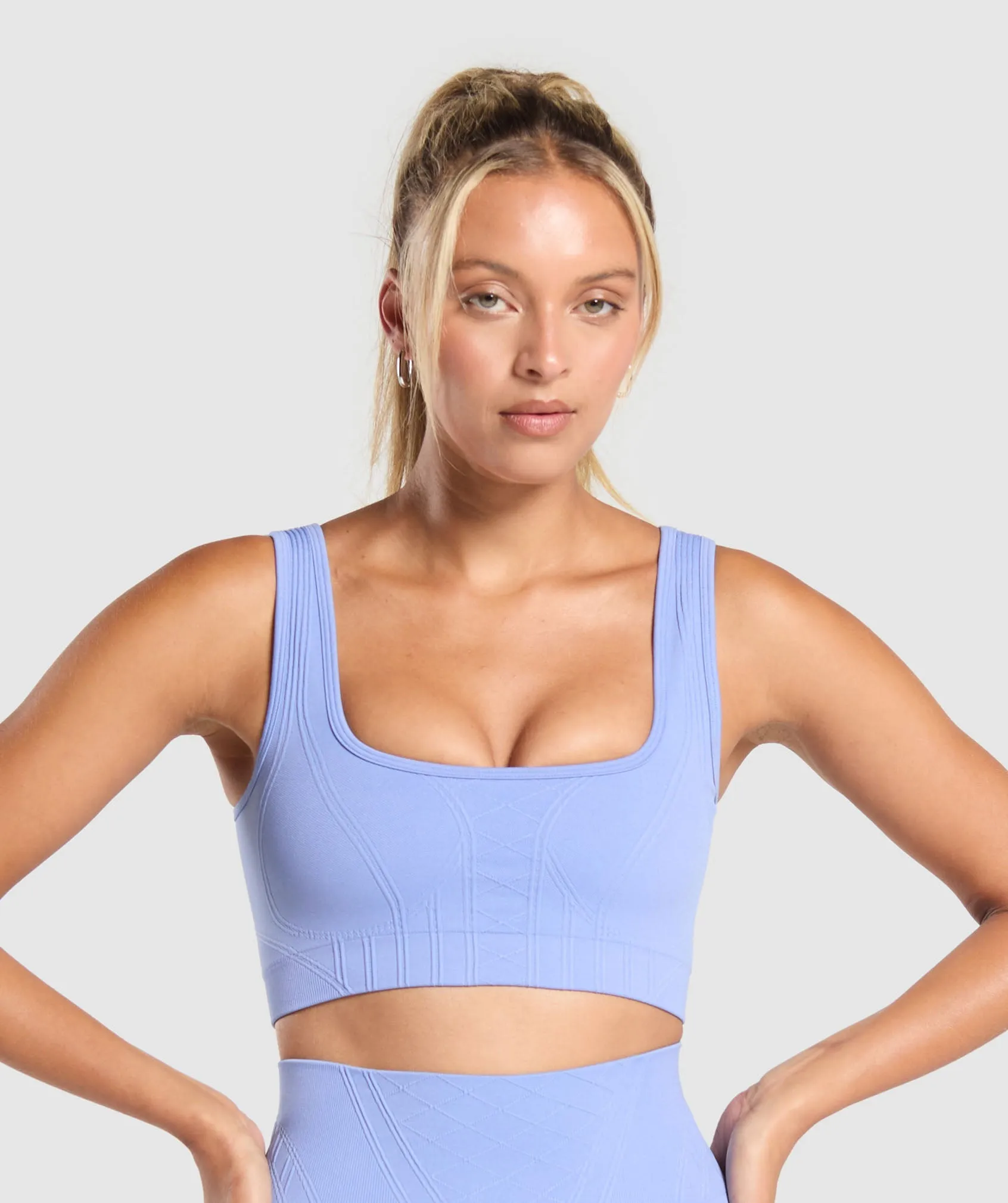 Gymshark Corset Seamless Sports Bra - Lift Blue sold by Gymshark