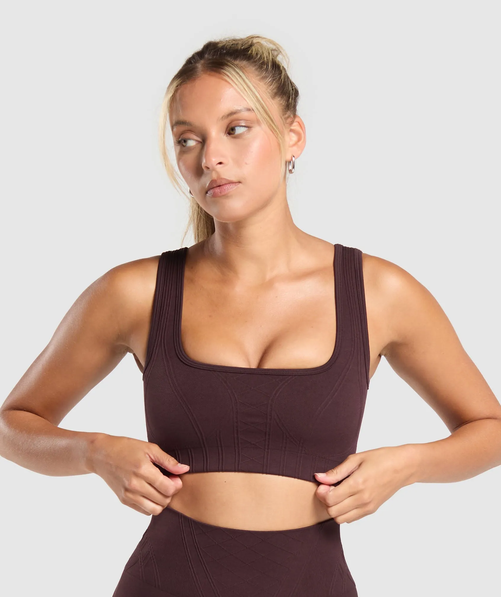 Gymshark Corset Seamless Sports Bra - Heritage Brown sold by Gymshark