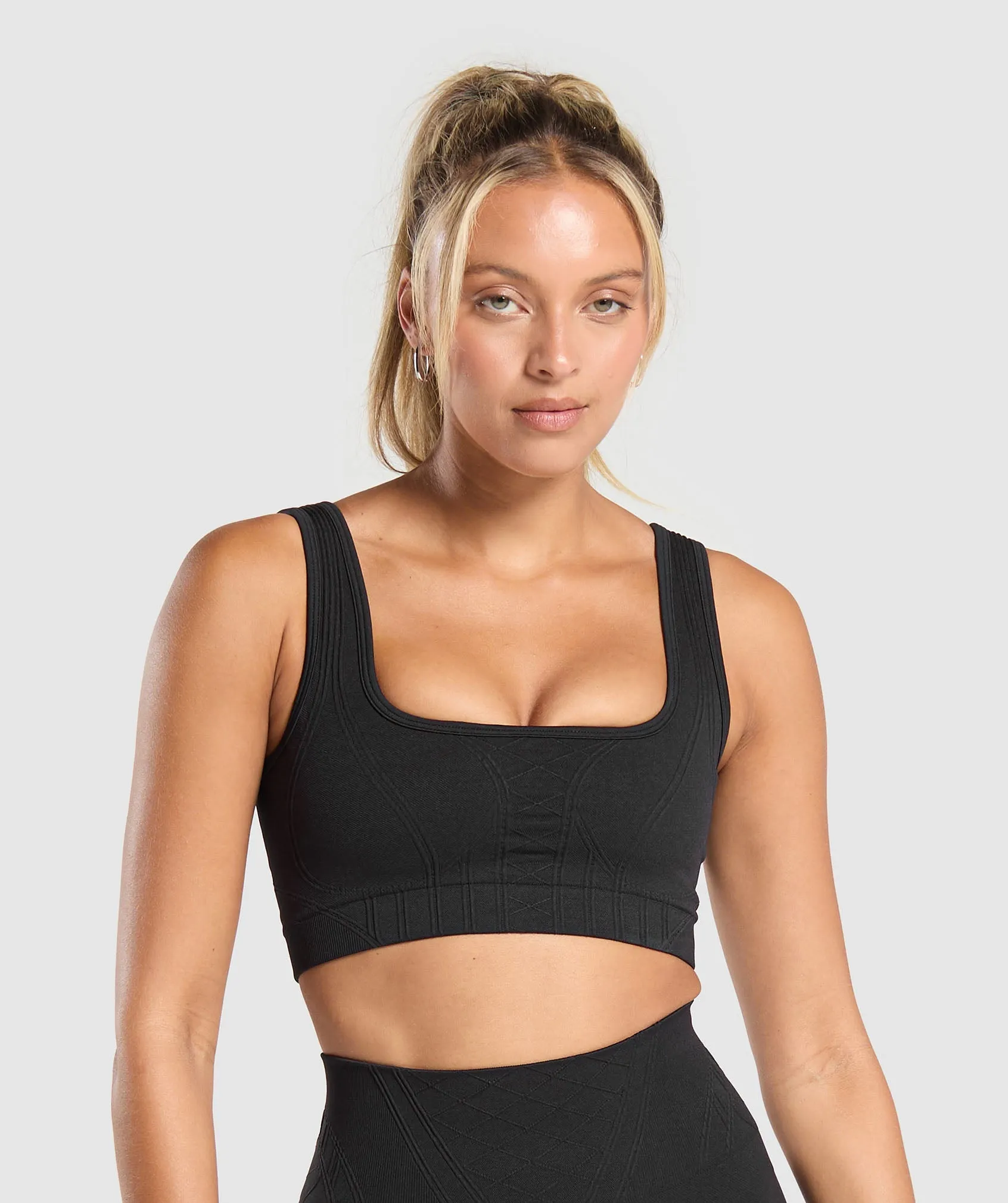 Gymshark Corset Seamless Sports Bra - Black sold by Gymshark