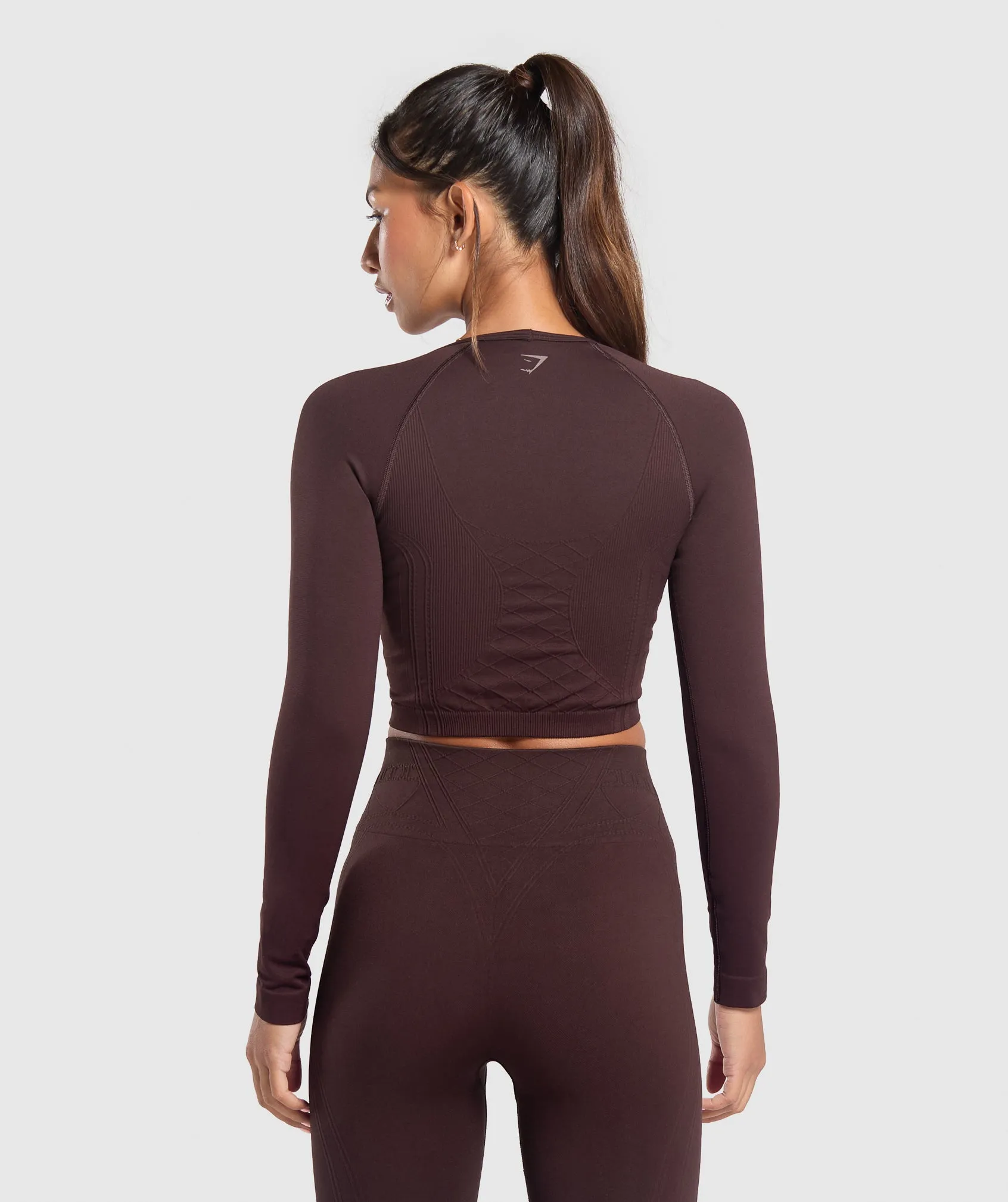 Gymshark Corset Seamless Long Sleeve Top - Heritage Brown sold by Gymshark product image thumbnail 2