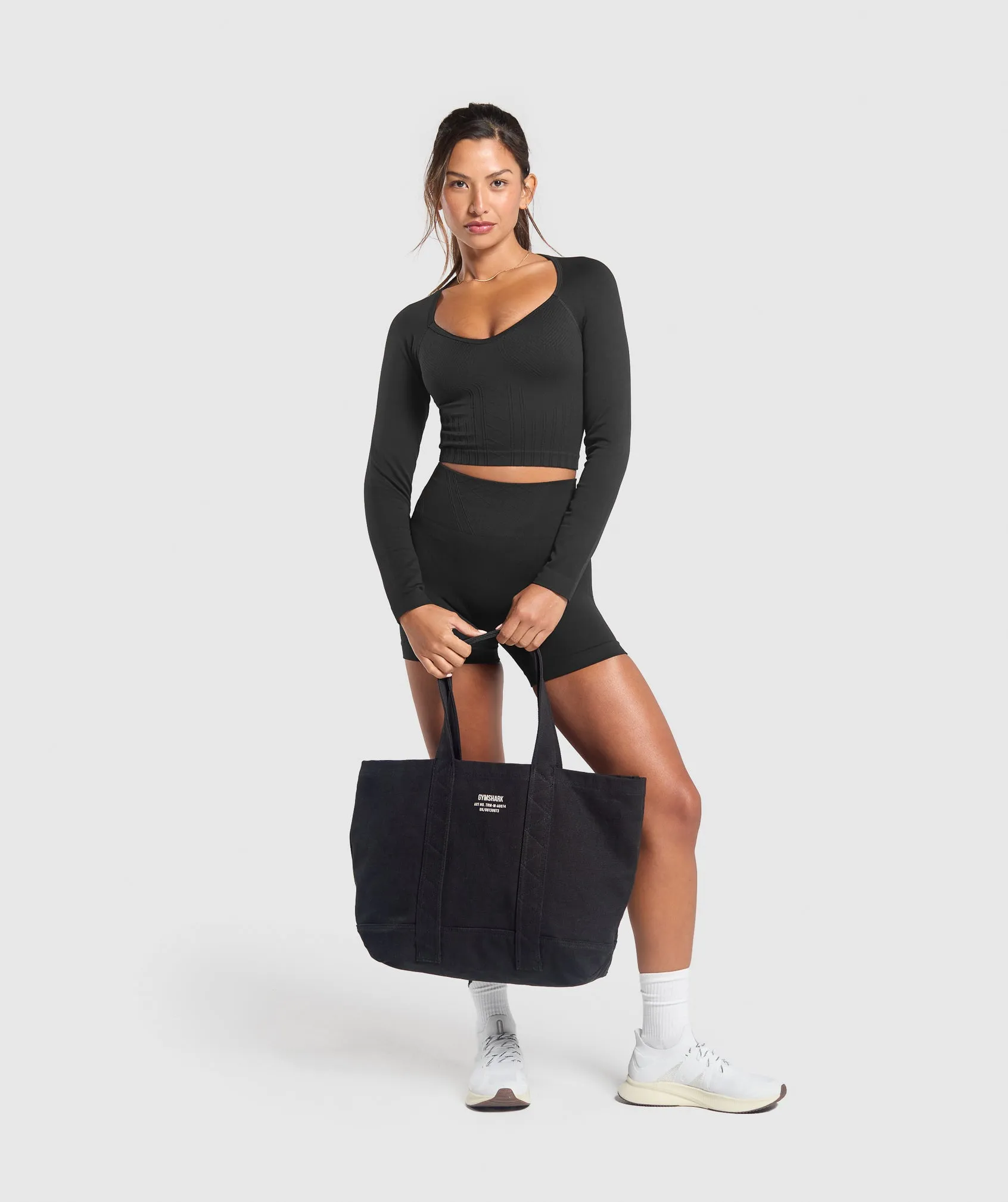 Gymshark Corset Seamless Long Sleeve Top - Black sold by Gymshark product image thumbnail 4