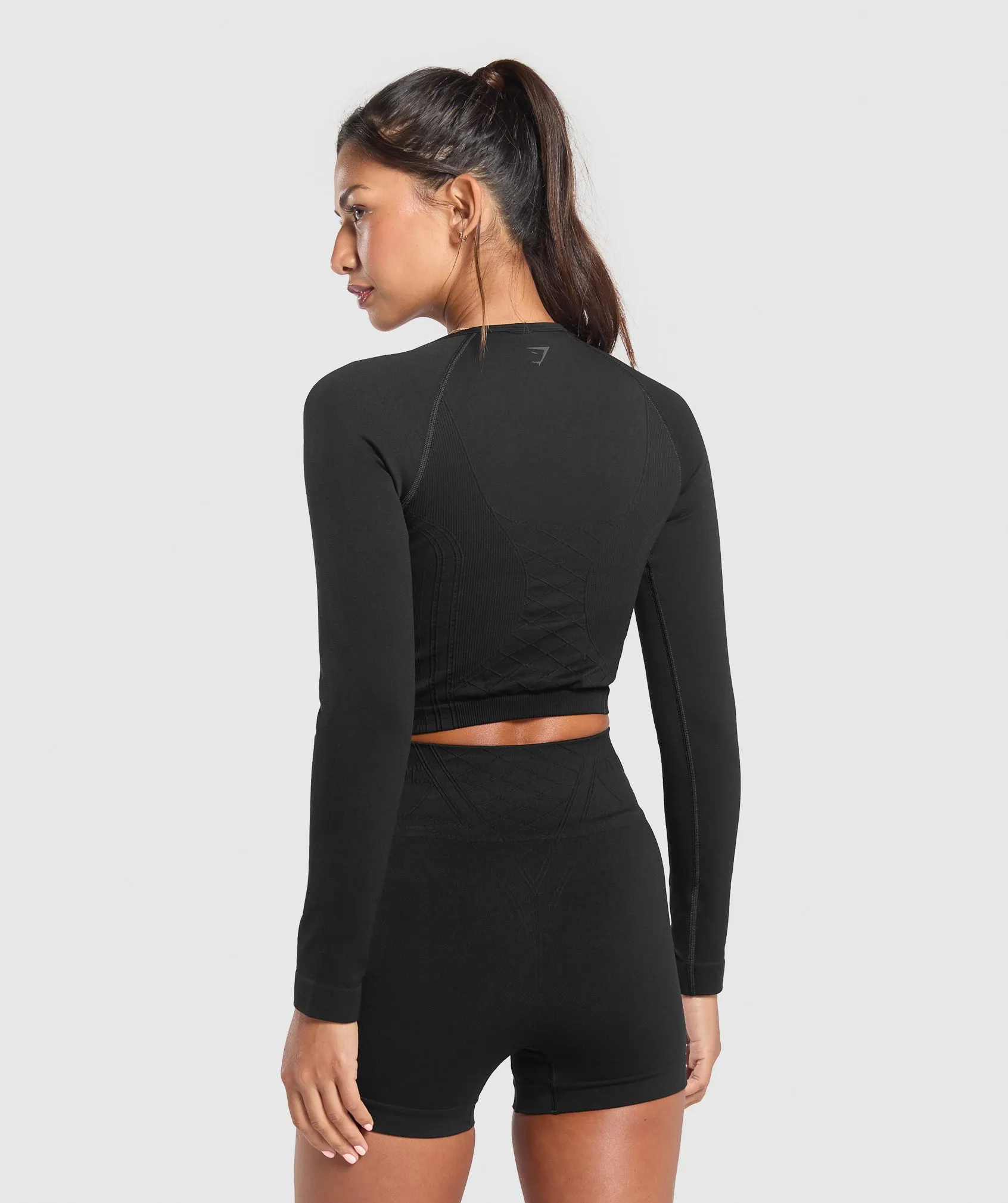 Gymshark Corset Seamless Long Sleeve Top - Black sold by Gymshark product image thumbnail 2