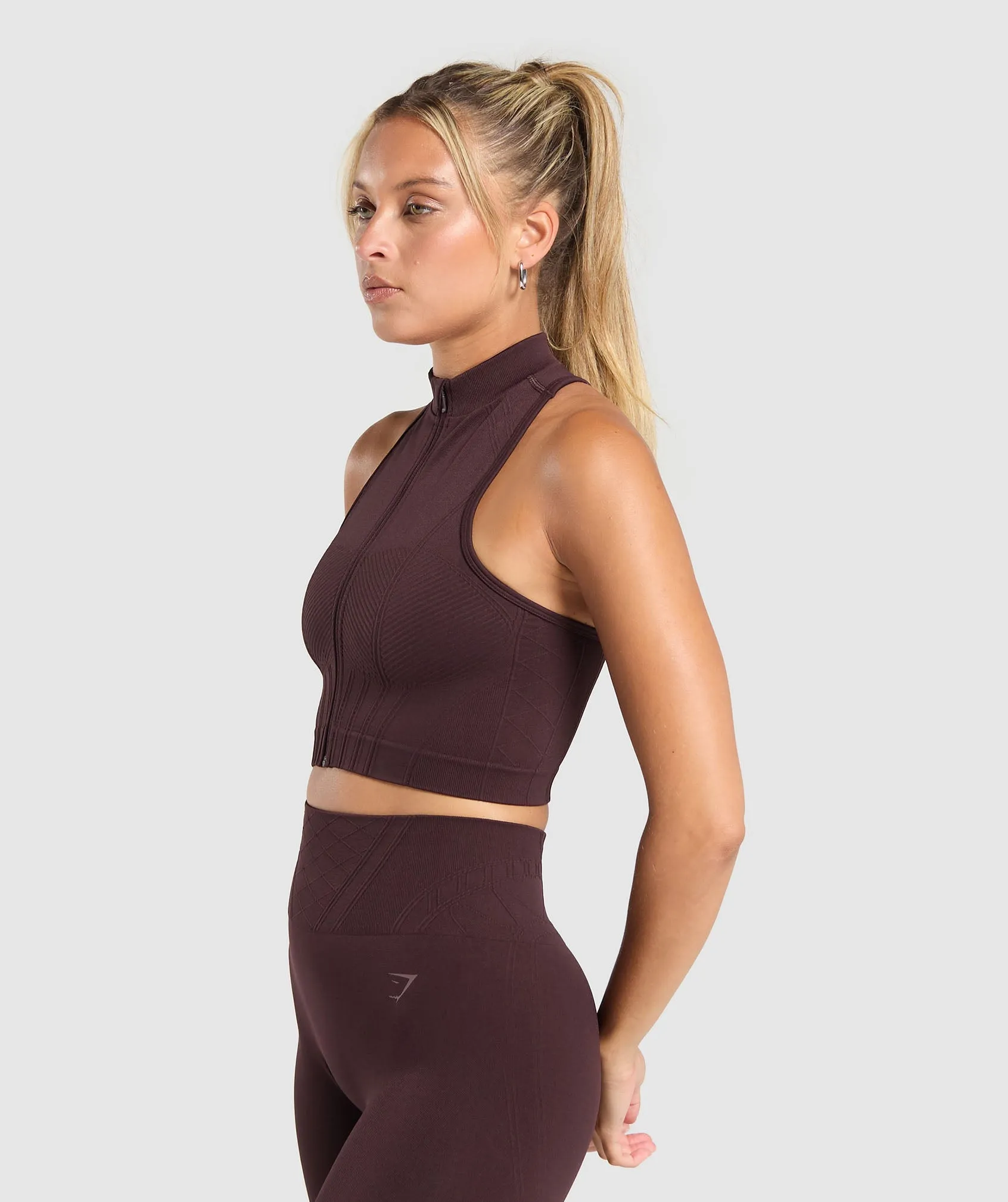 Gymshark Corset Seamless Crop Tank - Heritage Brown sold by Gymshark product image thumbnail 3