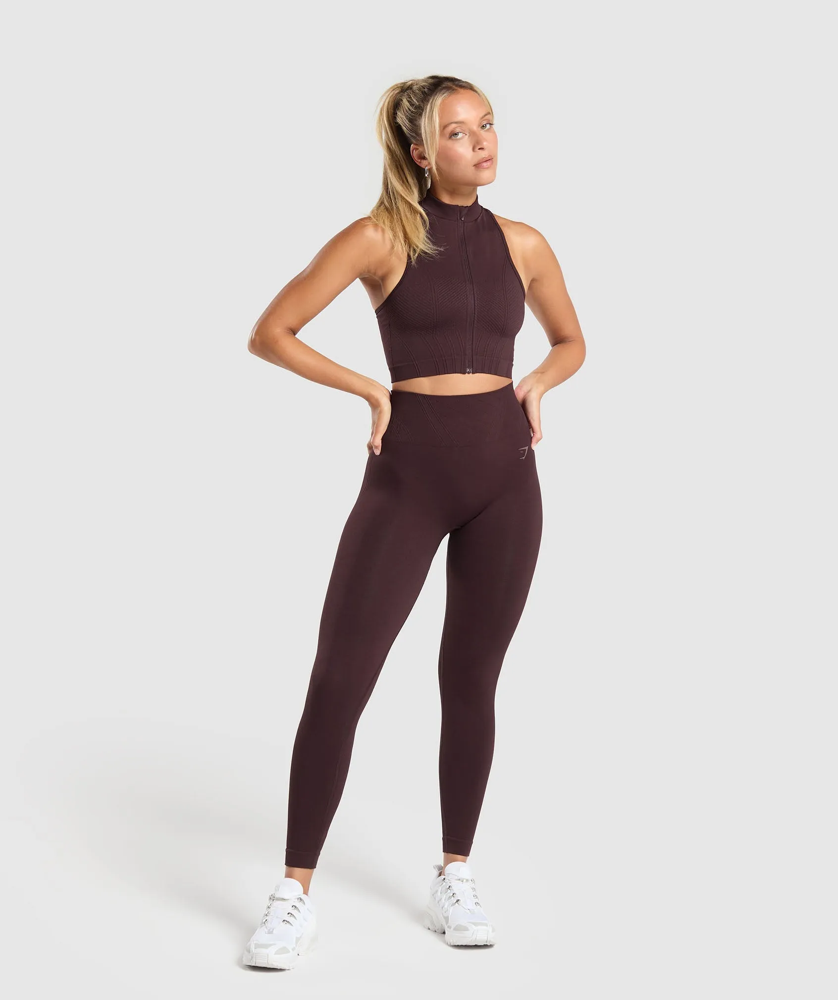 Gymshark Corset Seamless Crop Tank - Heritage Brown sold by Gymshark product image thumbnail 4