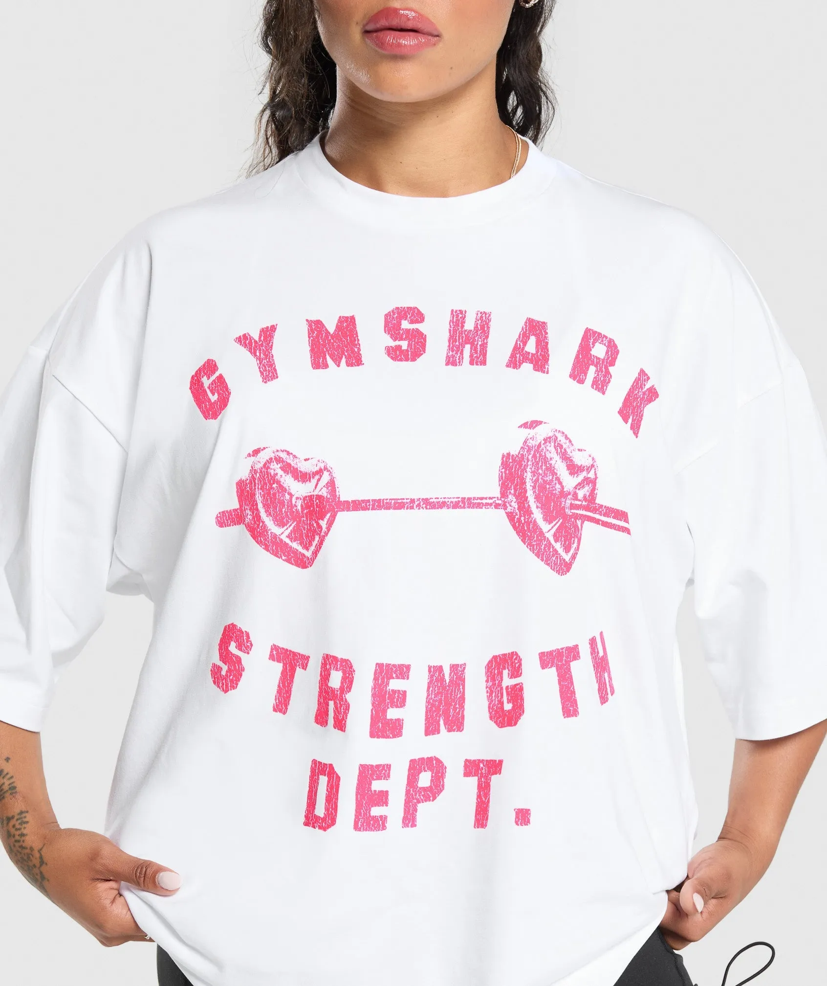 Gymshark Barbell Hearts Oversized T-Shirt - White sold by Gymshark product image thumbnail 5