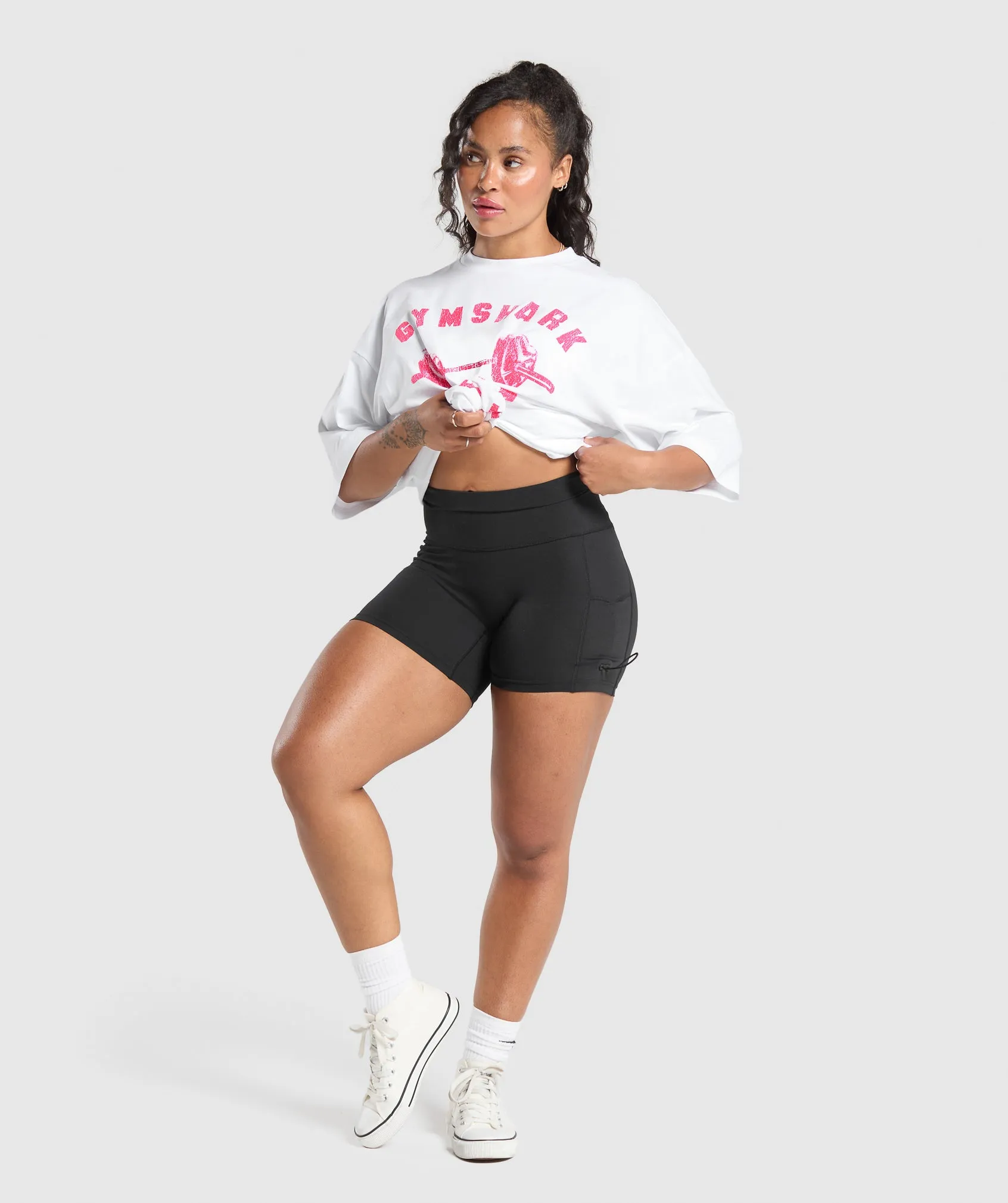 Gymshark Barbell Hearts Oversized T-Shirt - White sold by Gymshark product image thumbnail 4