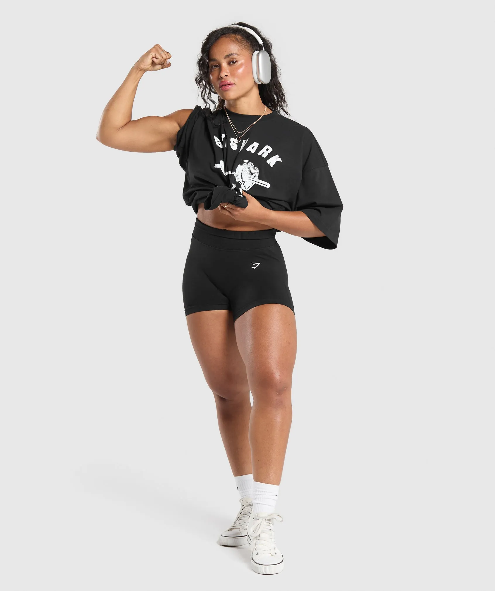 Gymshark Barbell Hearts Oversized T-Shirt - Black sold by Gymshark product image thumbnail 4
