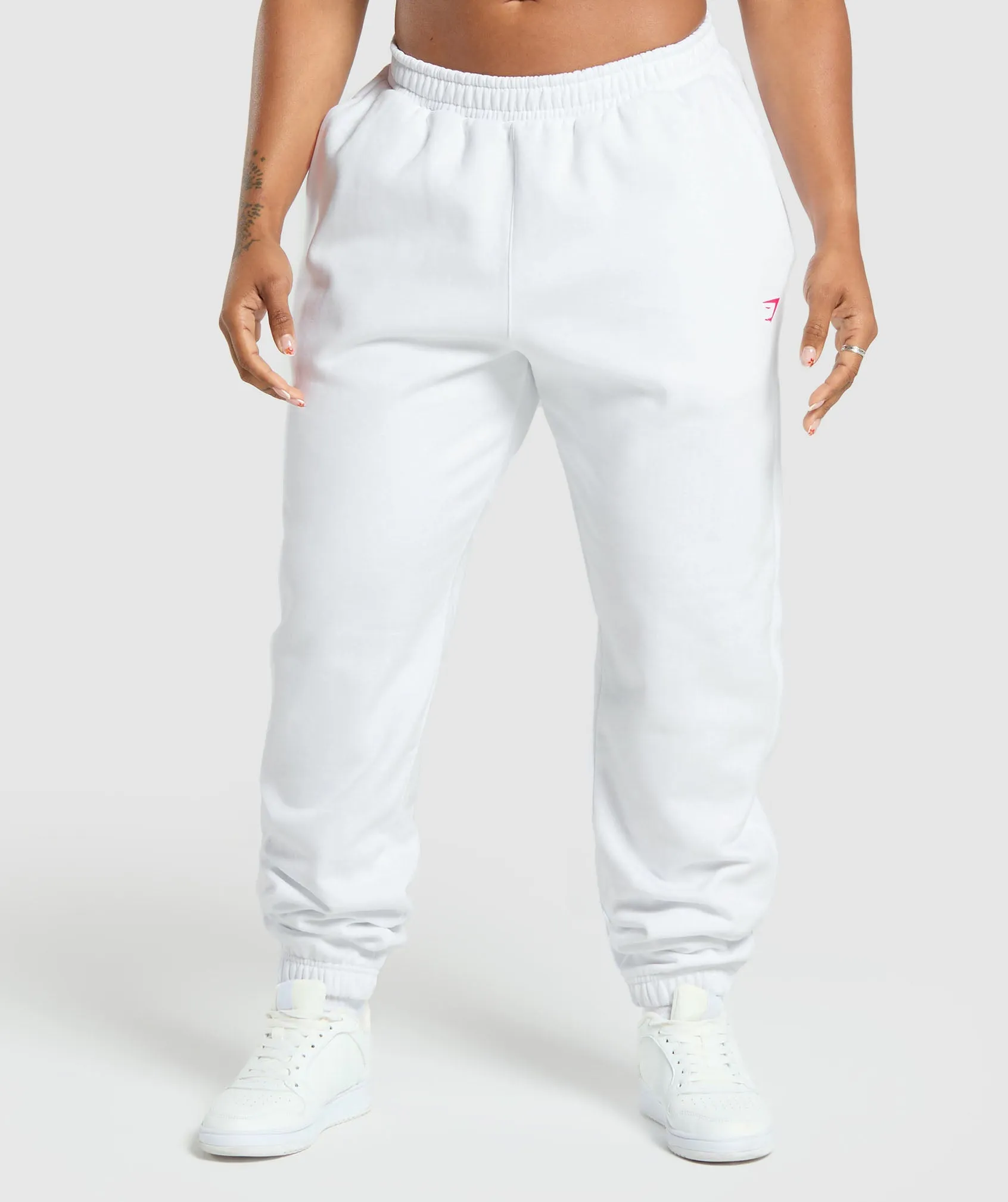 Gymshark Barbell Hearts Oversized Joggers - White sold by Gymshark product image thumbnail 2