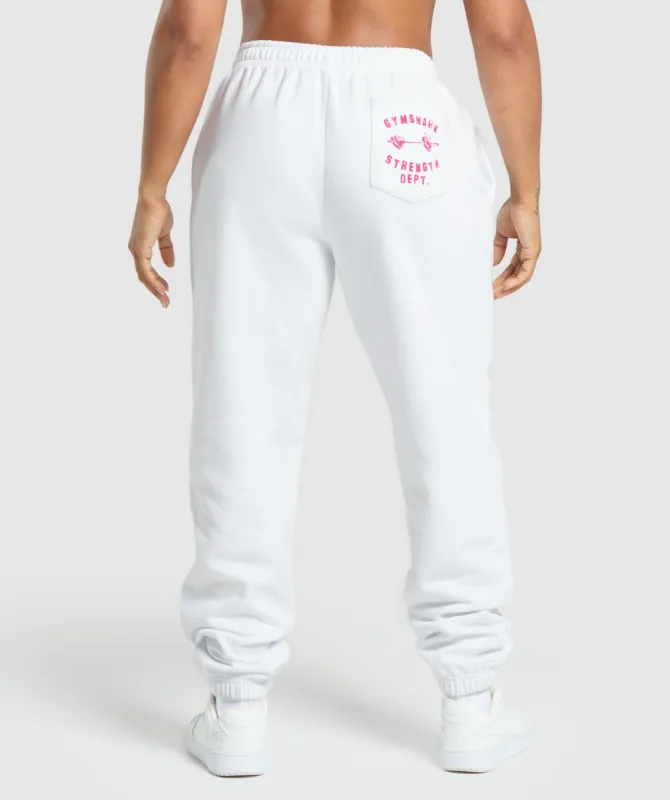 Gymshark Barbell Hearts Oversized Joggers - White made by Gymshark