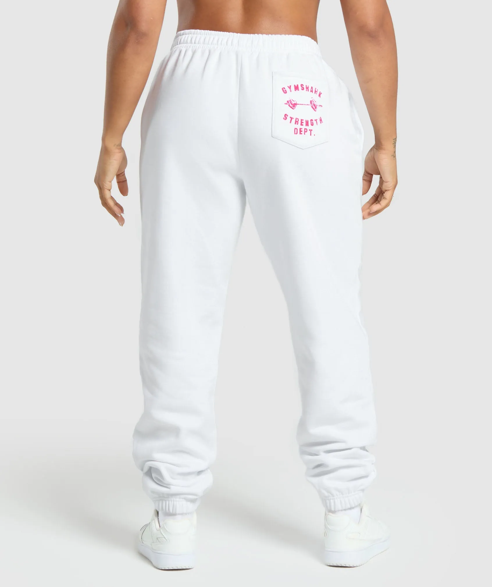 Gymshark Barbell Hearts Oversized Joggers - White sold by Gymshark