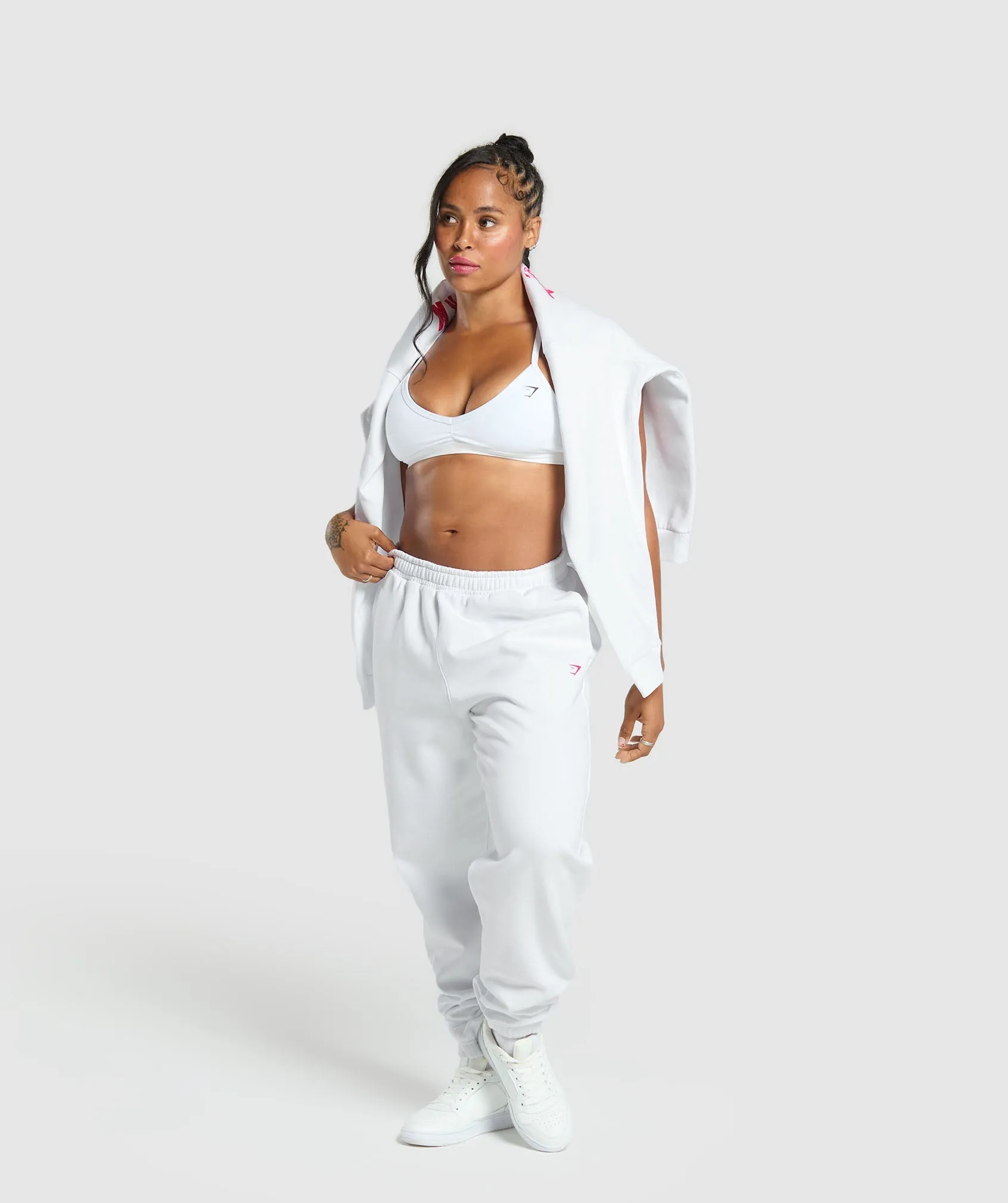 Gymshark Barbell Hearts Oversized Joggers - White sold by Gymshark product image thumbnail 4