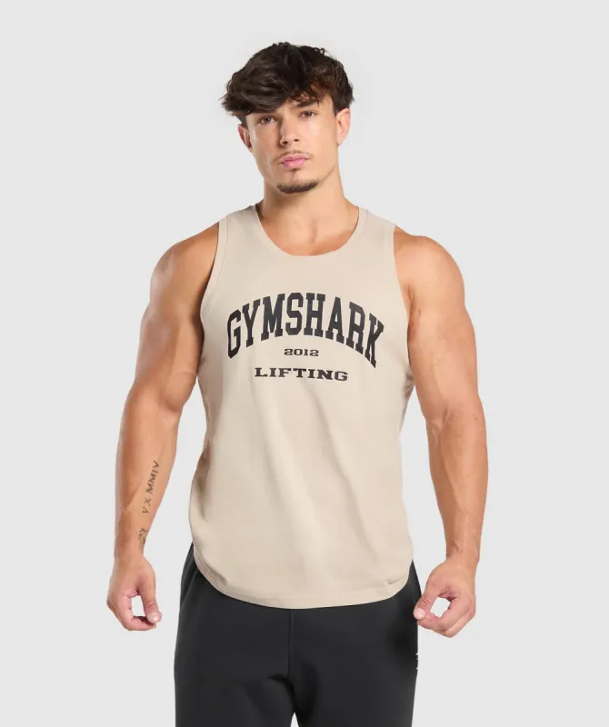 Gymshark 2012 Lifting Tank - Pebble Grey sold by Gymshark