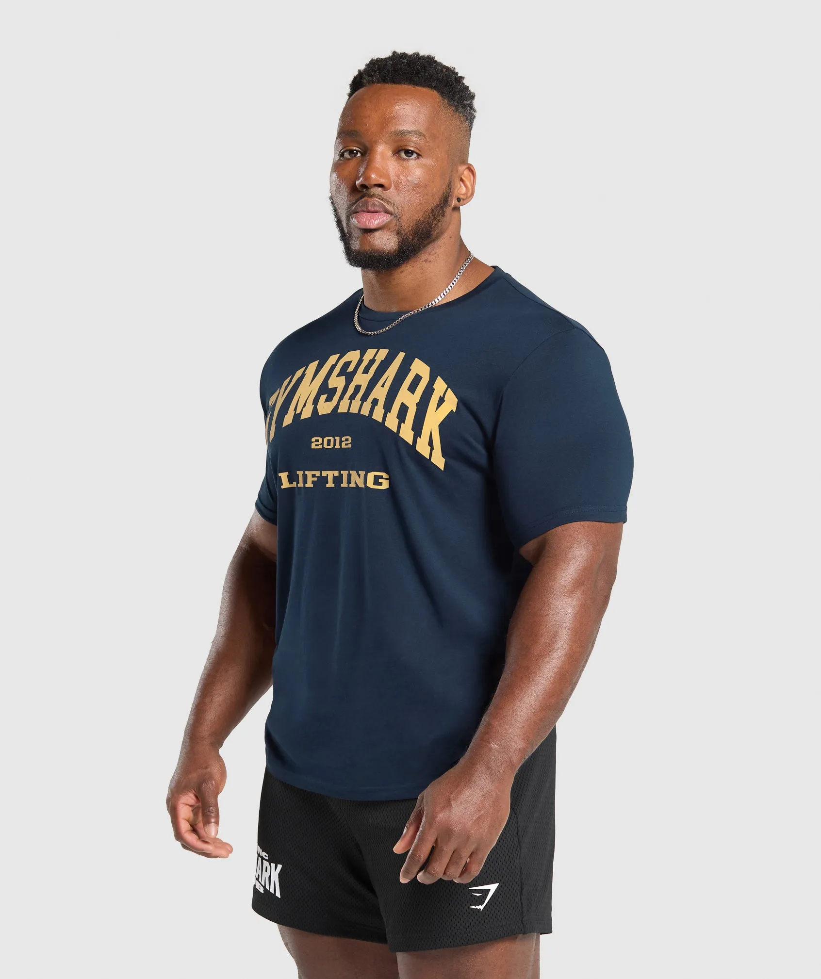 Gymshark 2012 Lifting T-Shirt - Navy sold by Gymshark product image thumbnail 3