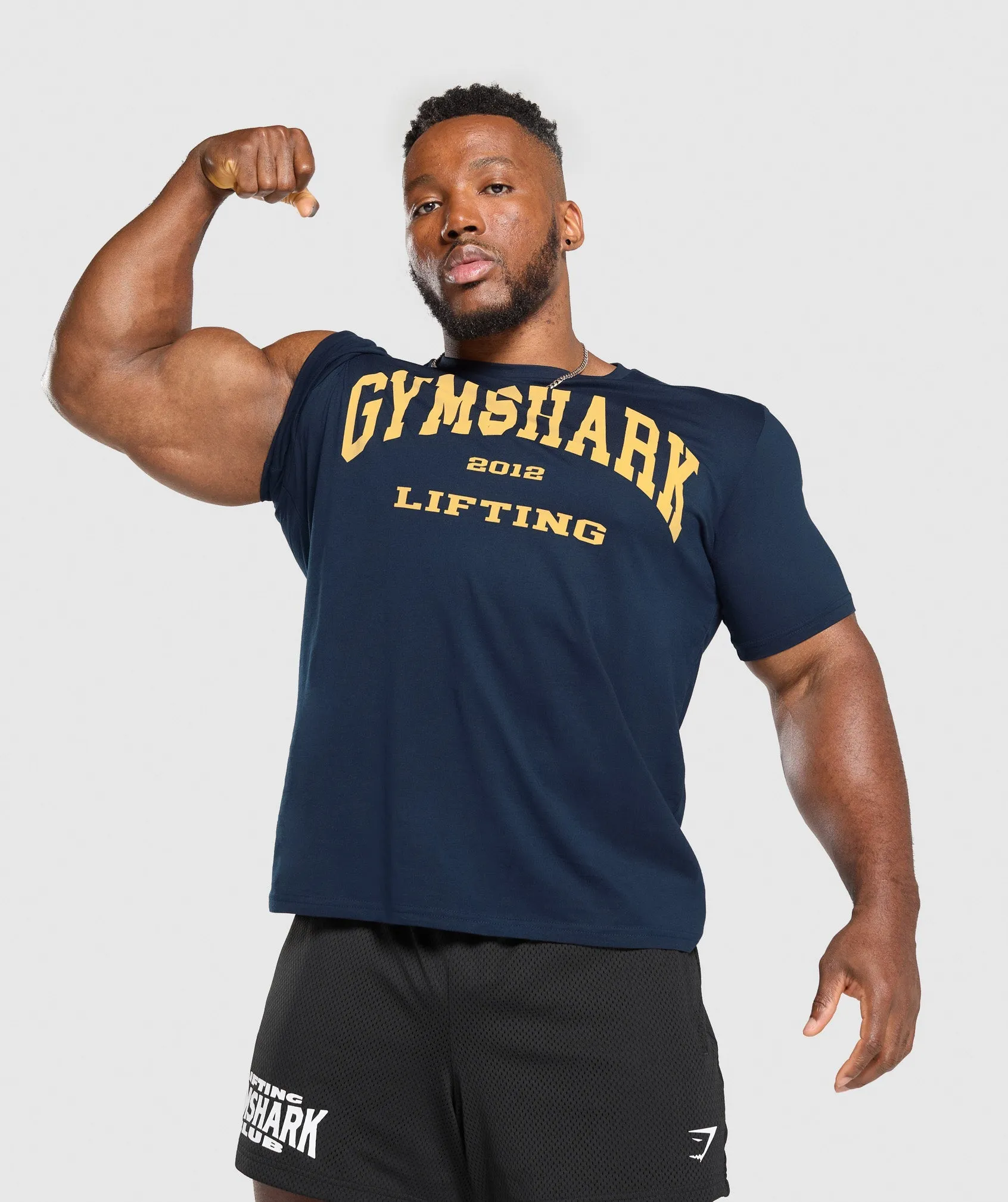 Gymshark 2012 Lifting T-Shirt - Navy sold by Gymshark product image thumbnail 5