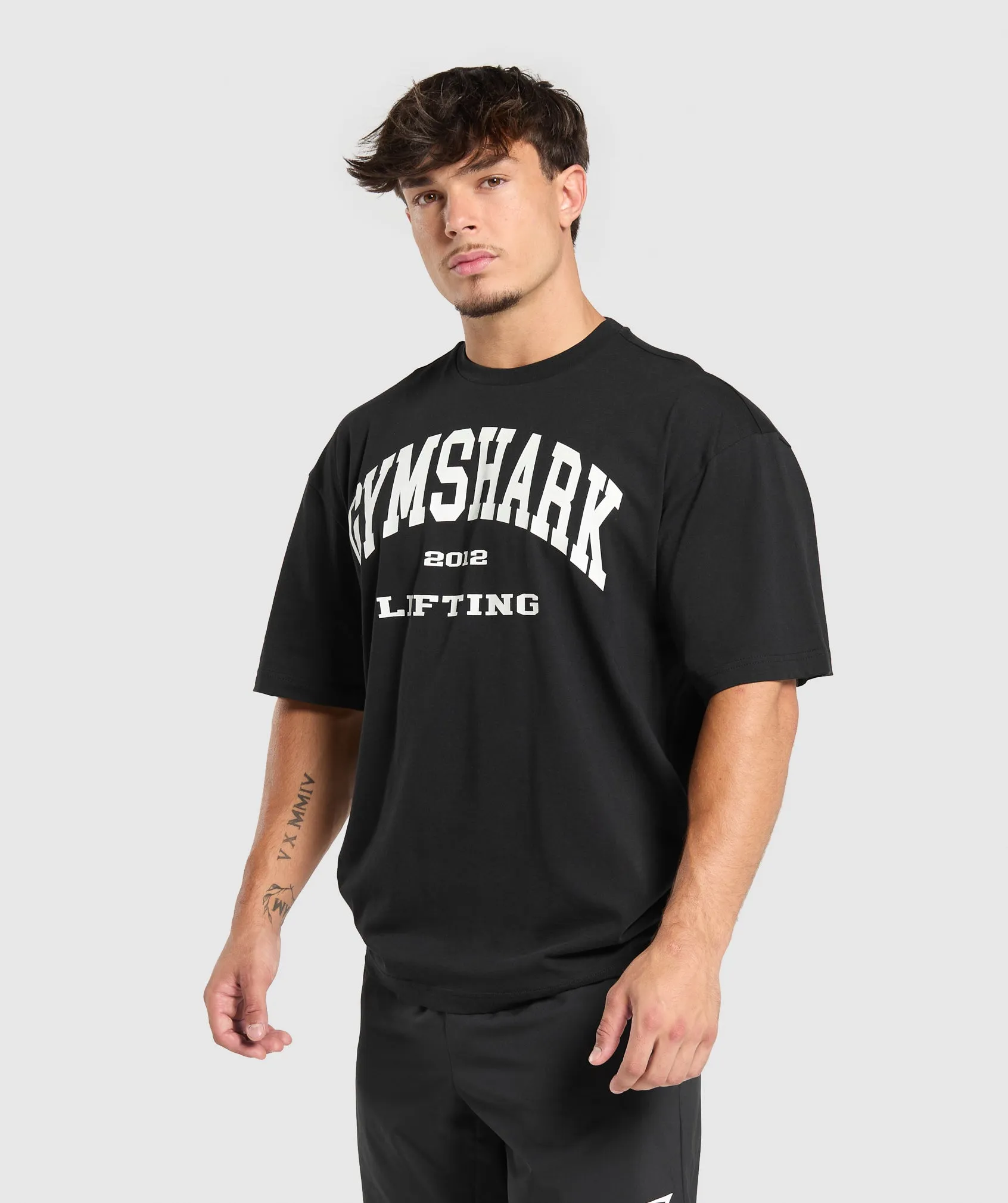 Gymshark 2012 Lifting Oversized T-Shirt - Black sold by Gymshark product image thumbnail 3