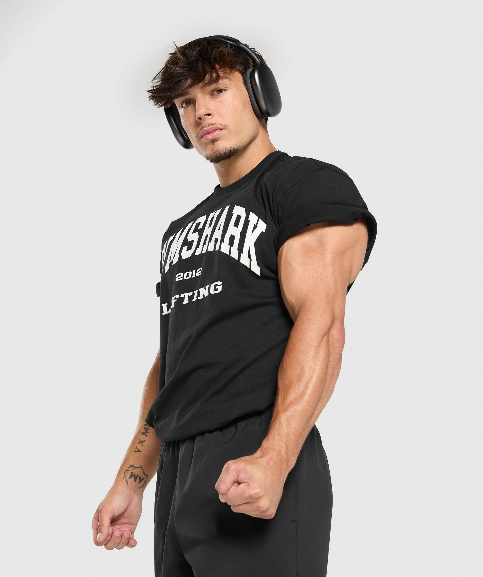 Gymshark 2012 Lifting Oversized T-Shirt - Black sold by Gymshark product image thumbnail 5