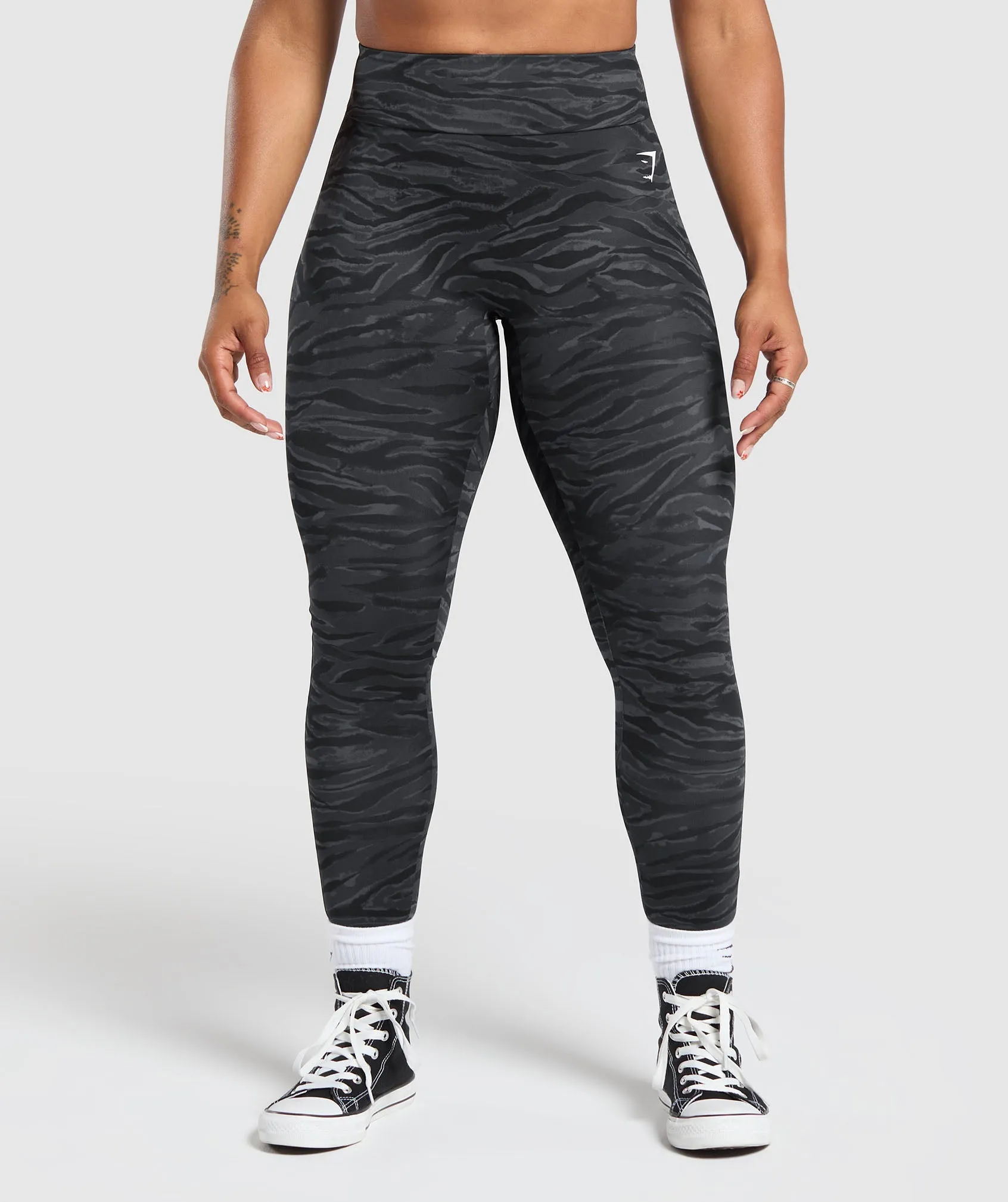 GS Power Leggings - Asphalt Grey Print sold by Gymshark