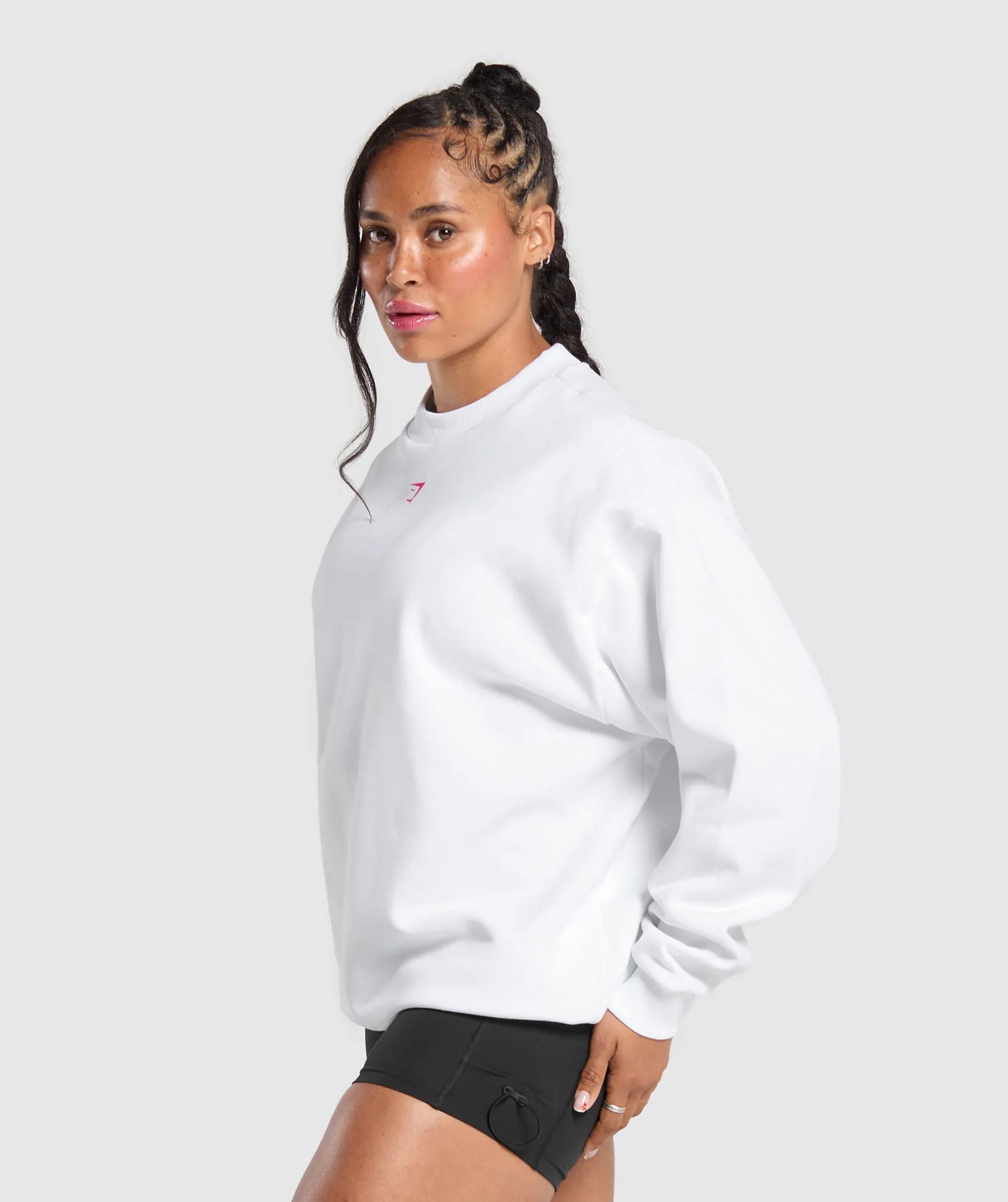 Gymshark Barbell Hearts Oversized Sweatshirt - White sold by Gymshark product image thumbnail 3