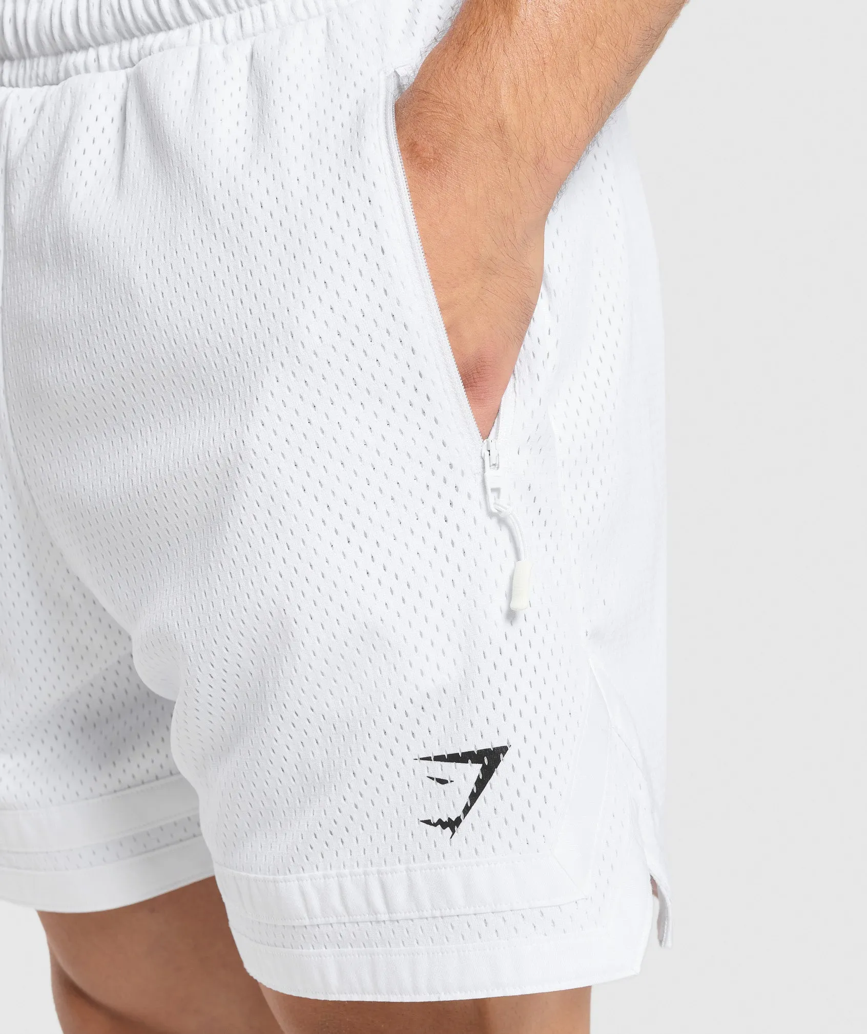 Gymshark Varsity Mesh Shorts - White sold by Gymshark product image thumbnail 4
