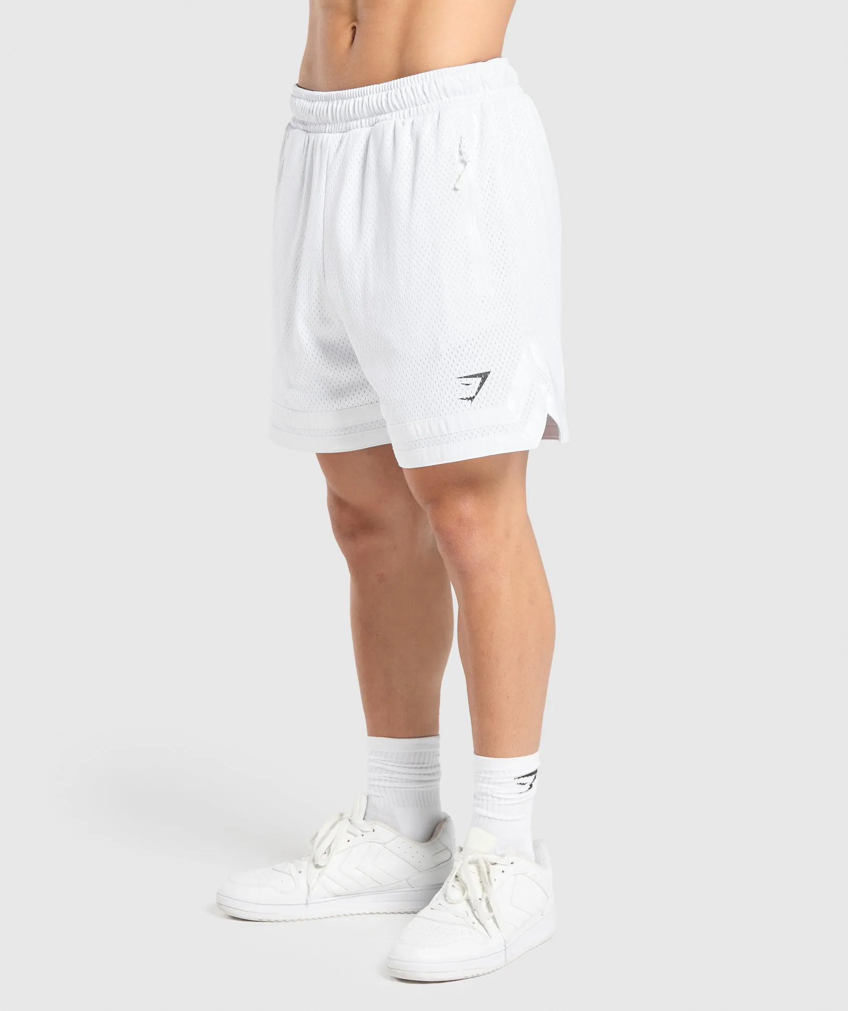 Gymshark Varsity Mesh Shorts - White sold by Gymshark product image thumbnail 3