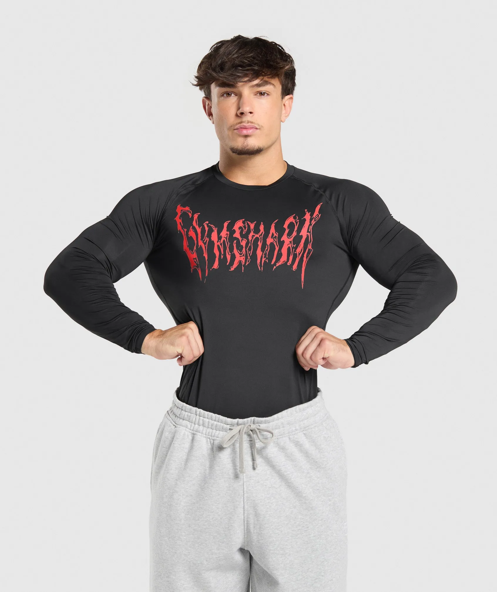 Gymshark Graphic Baselayer Long Sleeve T-Shirt - Black sold by Gymshark product image thumbnail 3