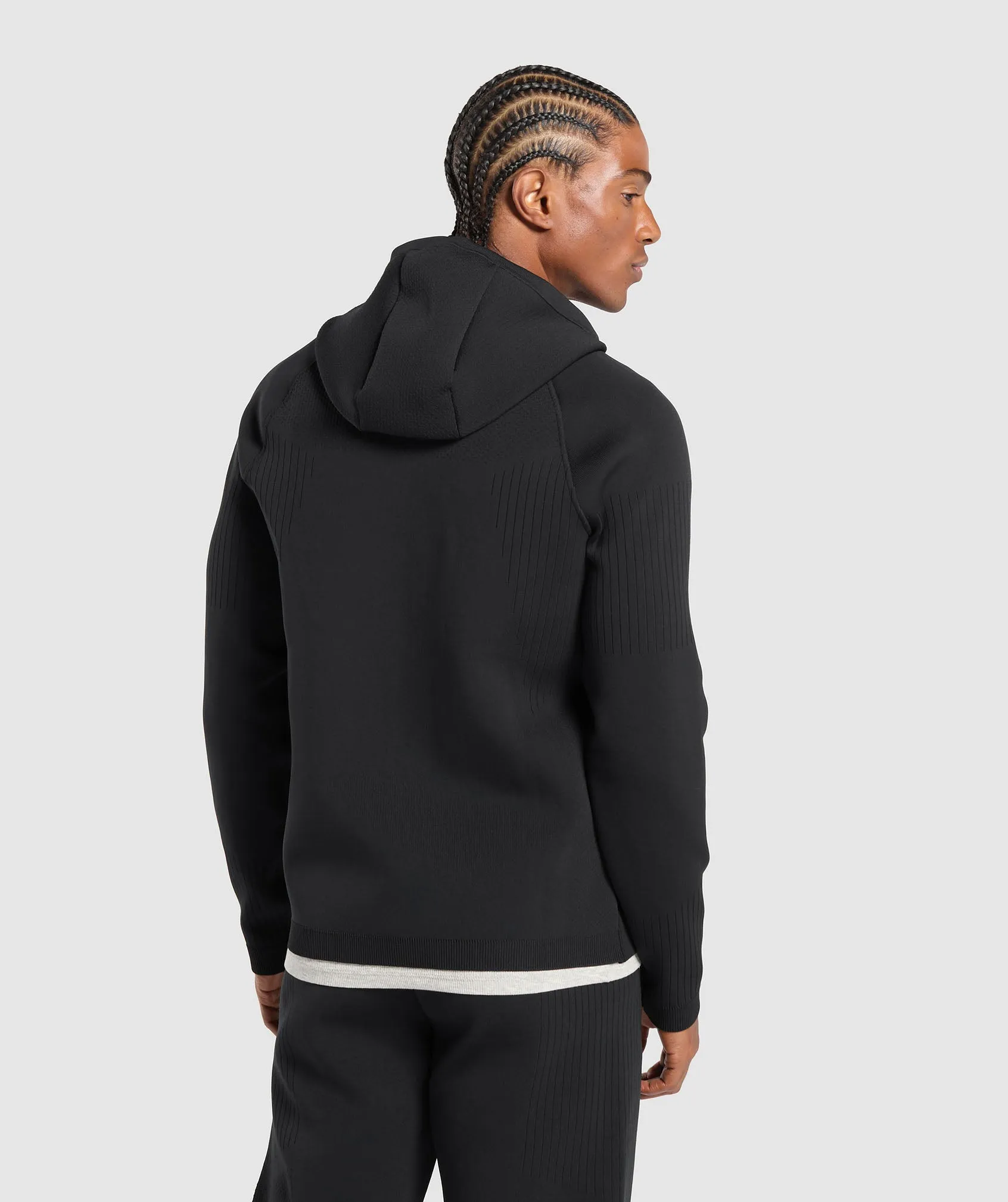 Gymshark Flat Knit Zip Up Hoodie - Black sold by Gymshark product image thumbnail 2