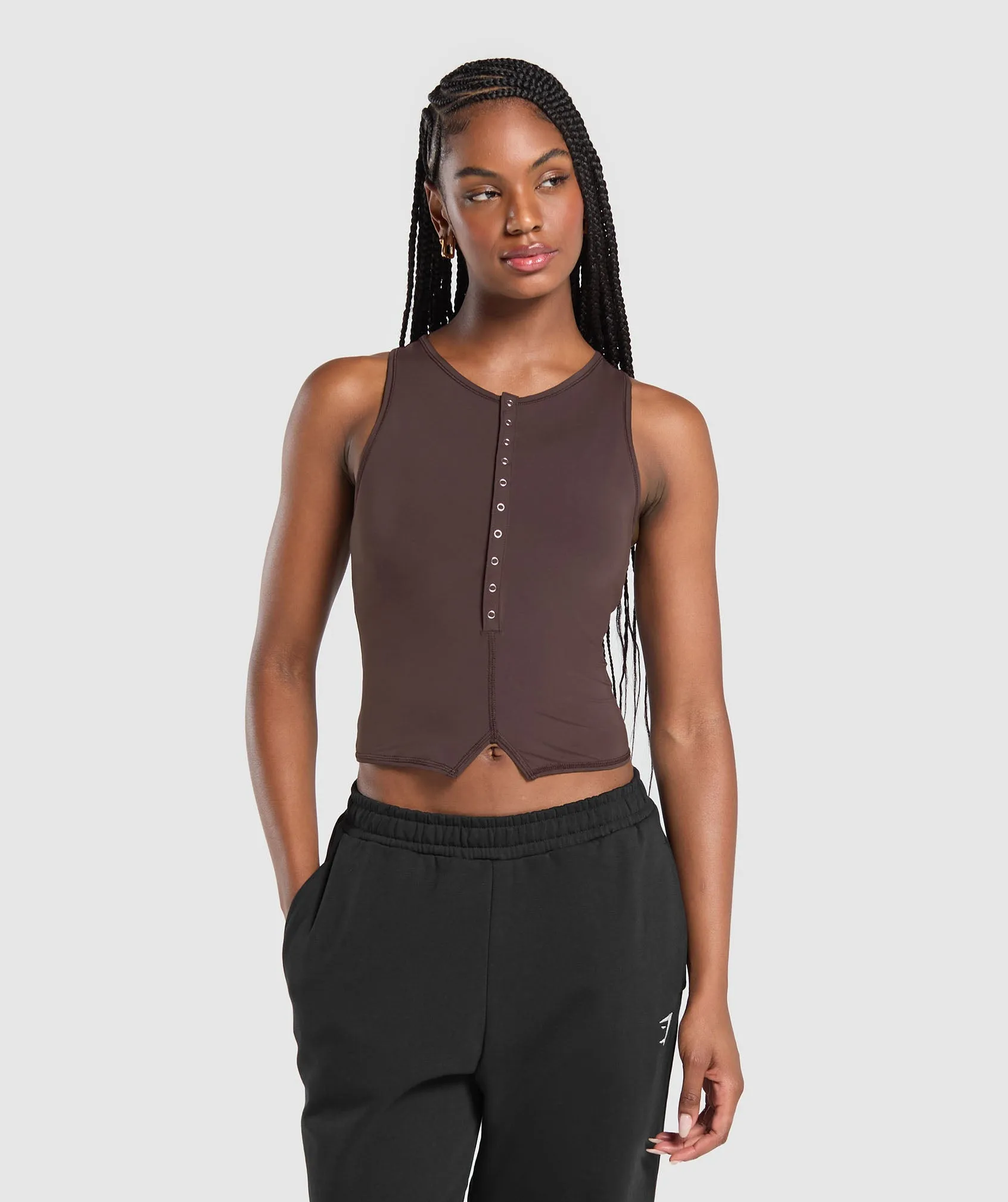 Gymshark Rest Day Shelf Tank - Heritage Brown sold by Gymshark