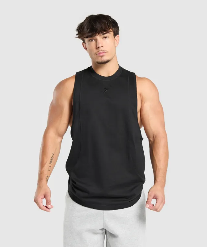 Gymshark Premium Lifting Drop Arm Tank - Black sold by Gymshark
