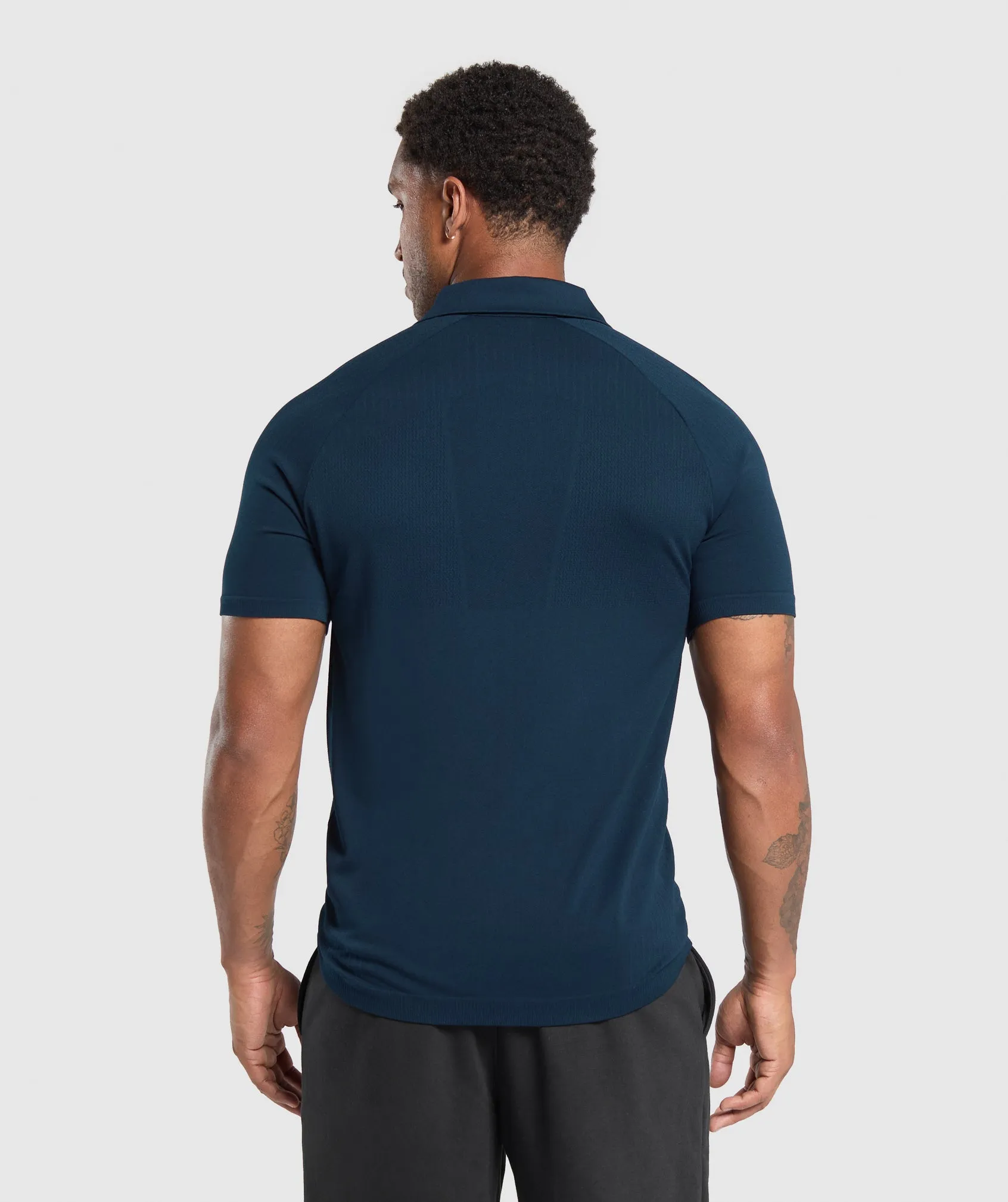 Gymshark Seamless Polo Shirt - Navy sold by Gymshark product image thumbnail 2