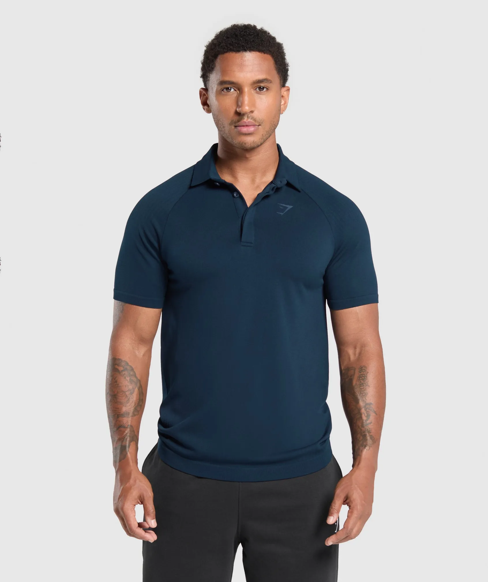 Gymshark Seamless Polo Shirt - Navy sold by Gymshark