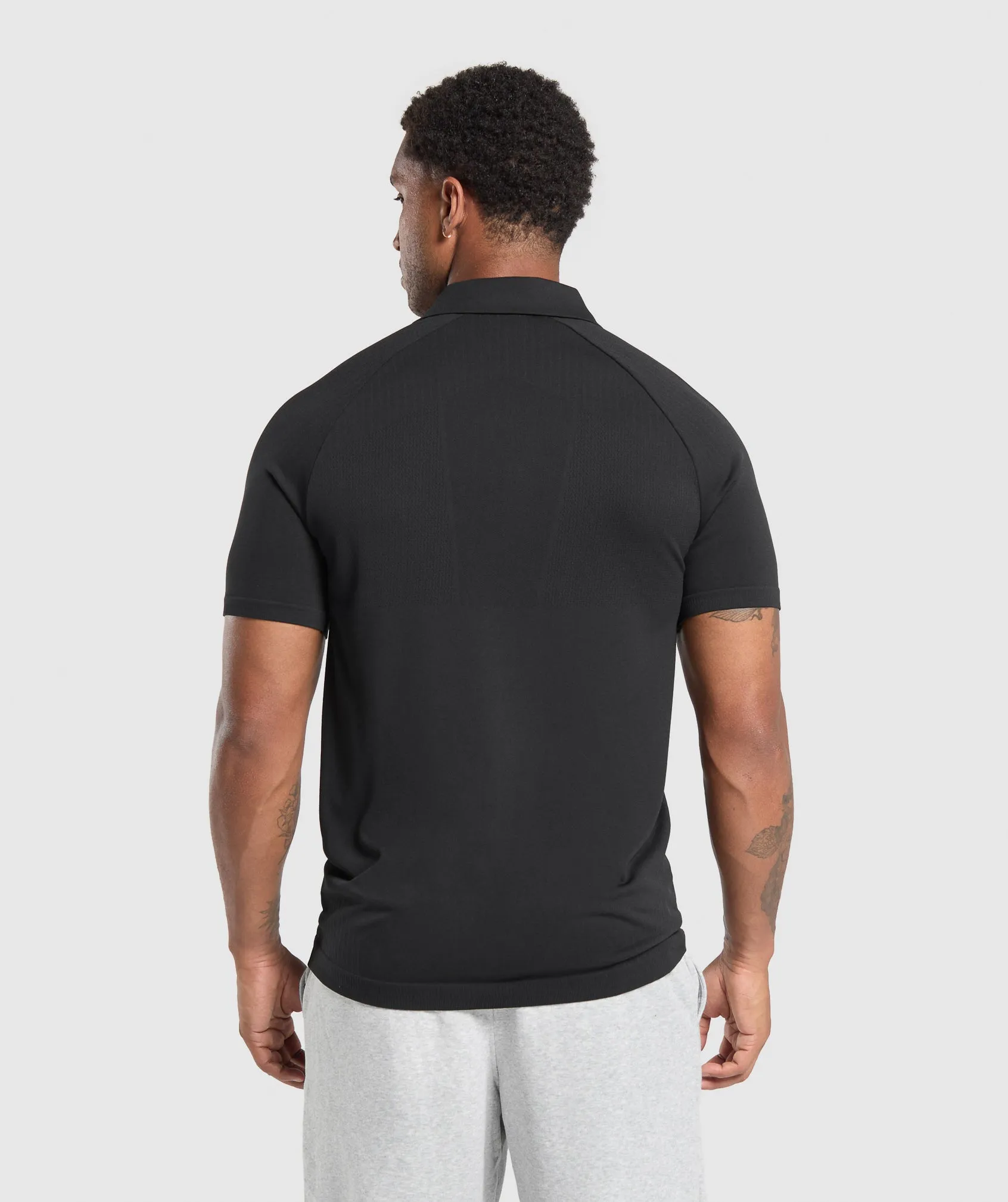 Gymshark Seamless Polo Shirt - Black sold by Gymshark product image thumbnail 2
