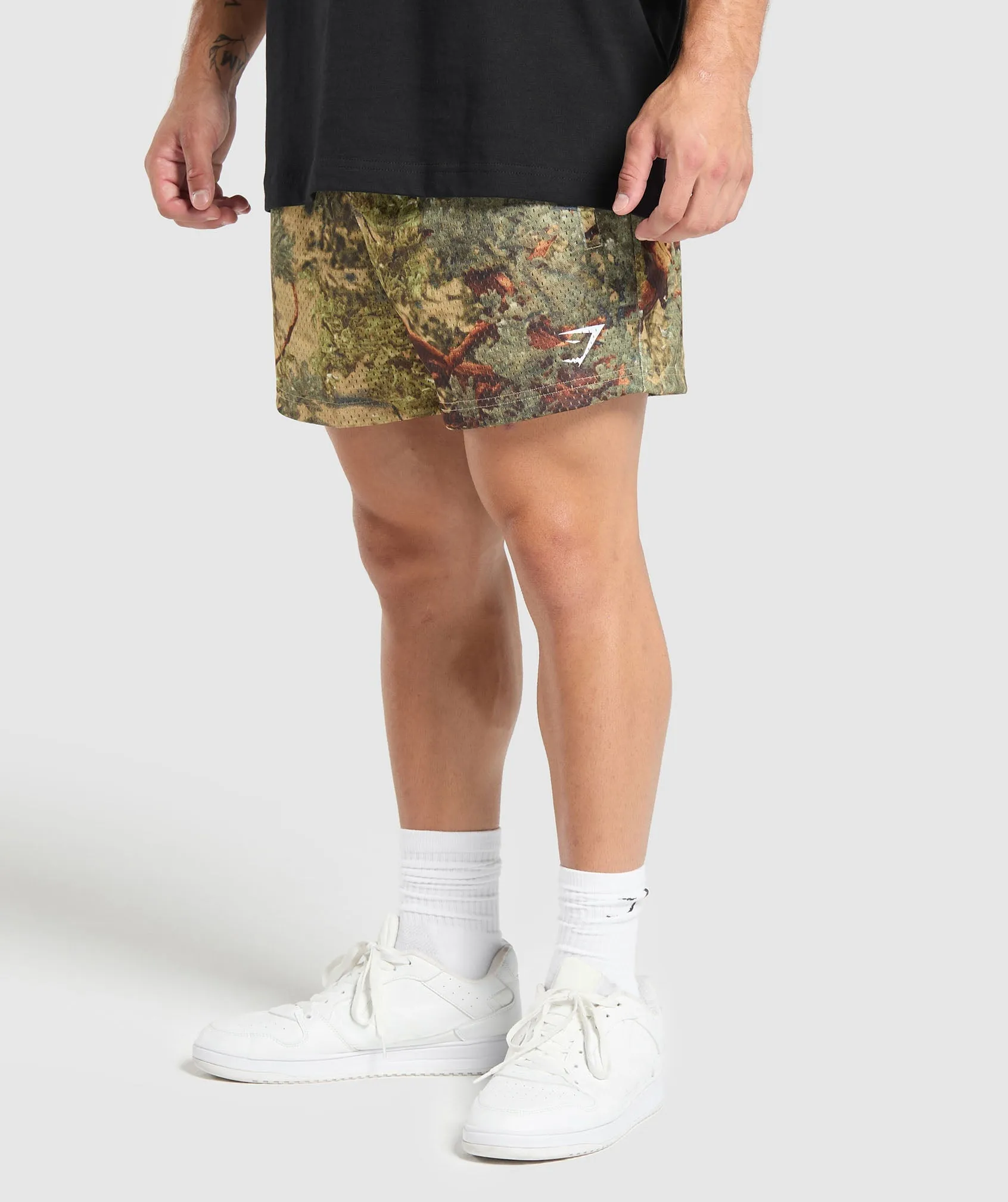 Gymshark Printed Mesh 5" Shorts - Sand Beige sold by Gymshark product image thumbnail 3