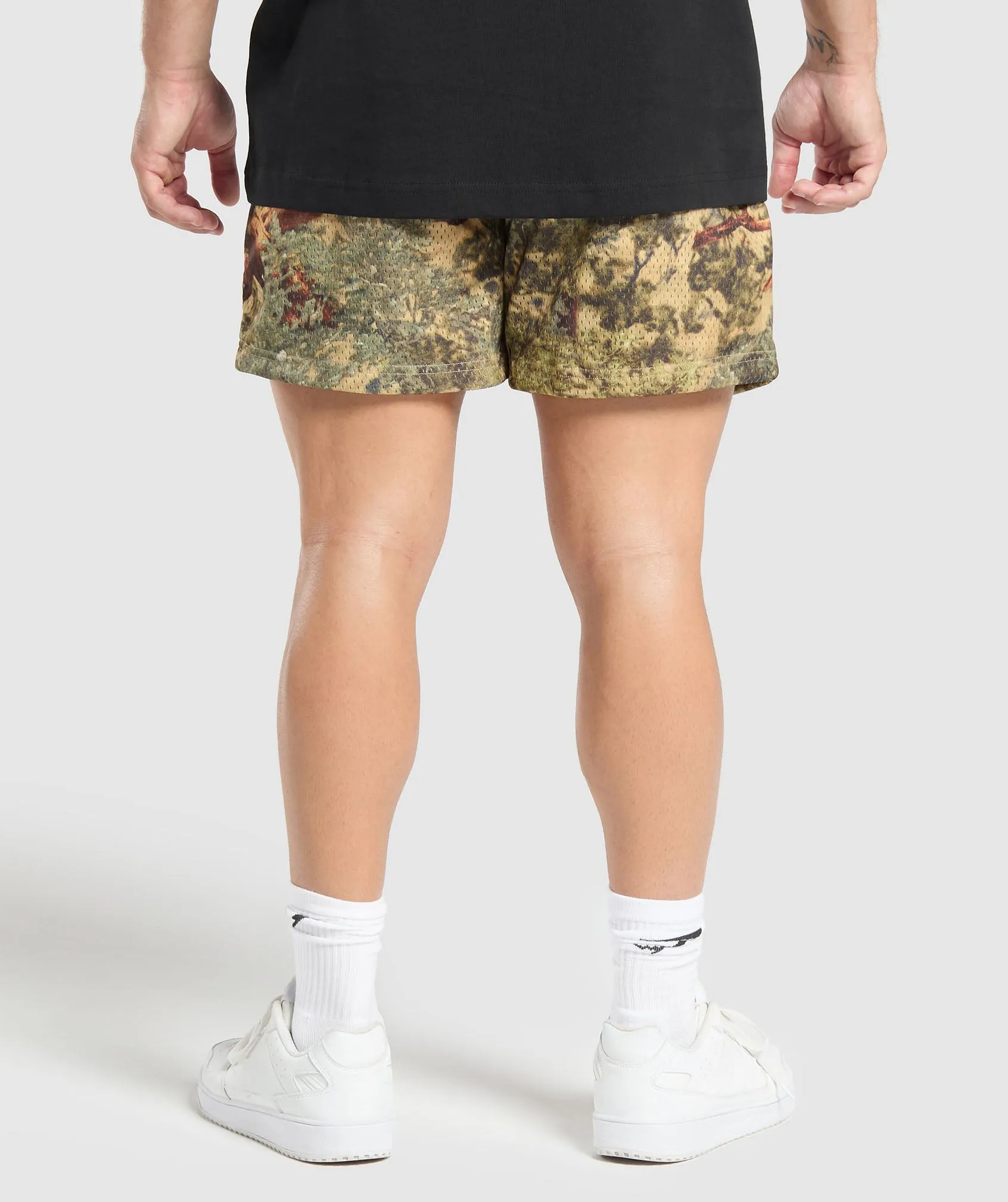 Gymshark Printed Mesh 5" Shorts - Sand Beige sold by Gymshark product image thumbnail 2