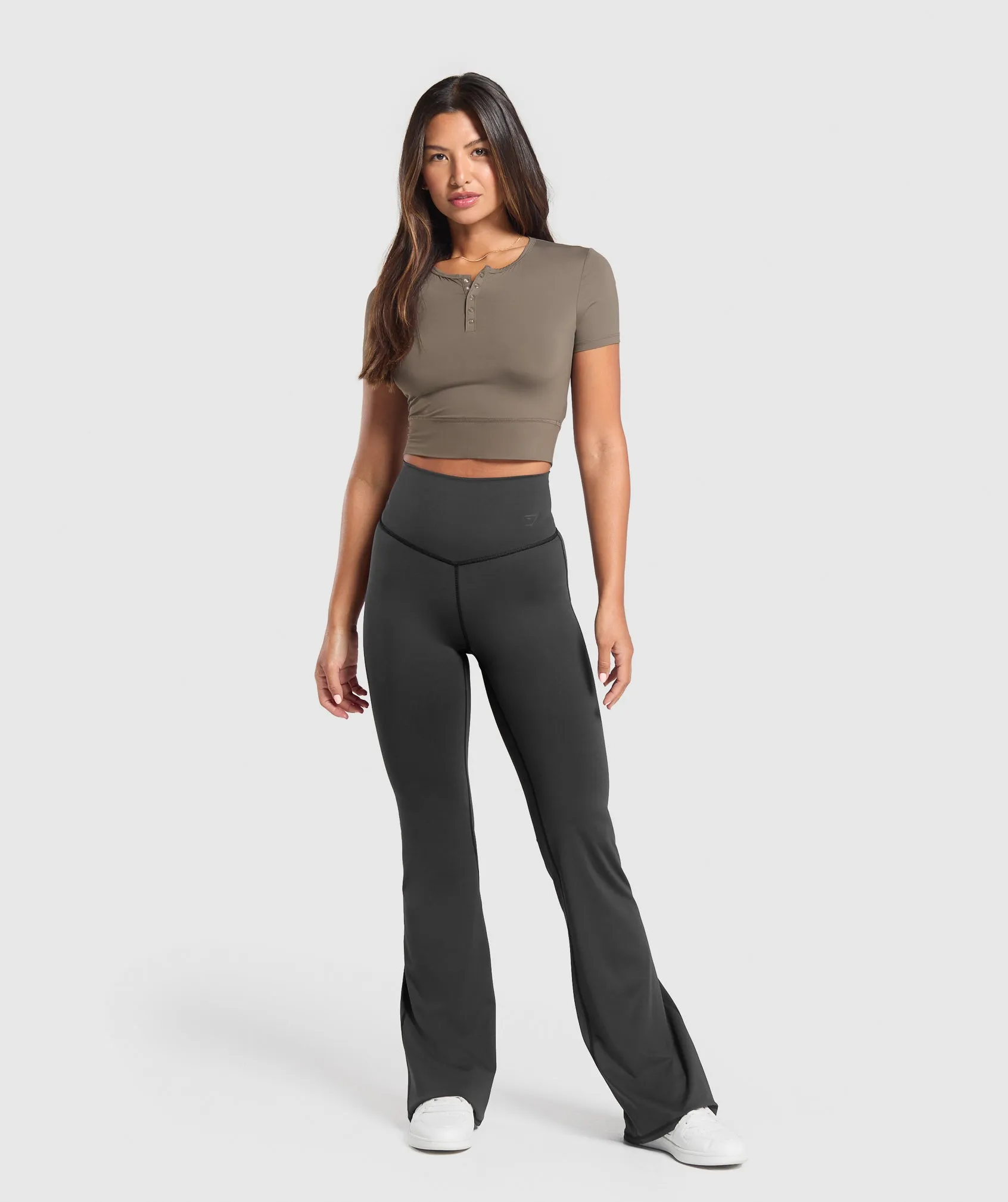 Gymshark Rest Day Buttery Soft Midi Top - Camo Brown sold by Gymshark product image thumbnail 4