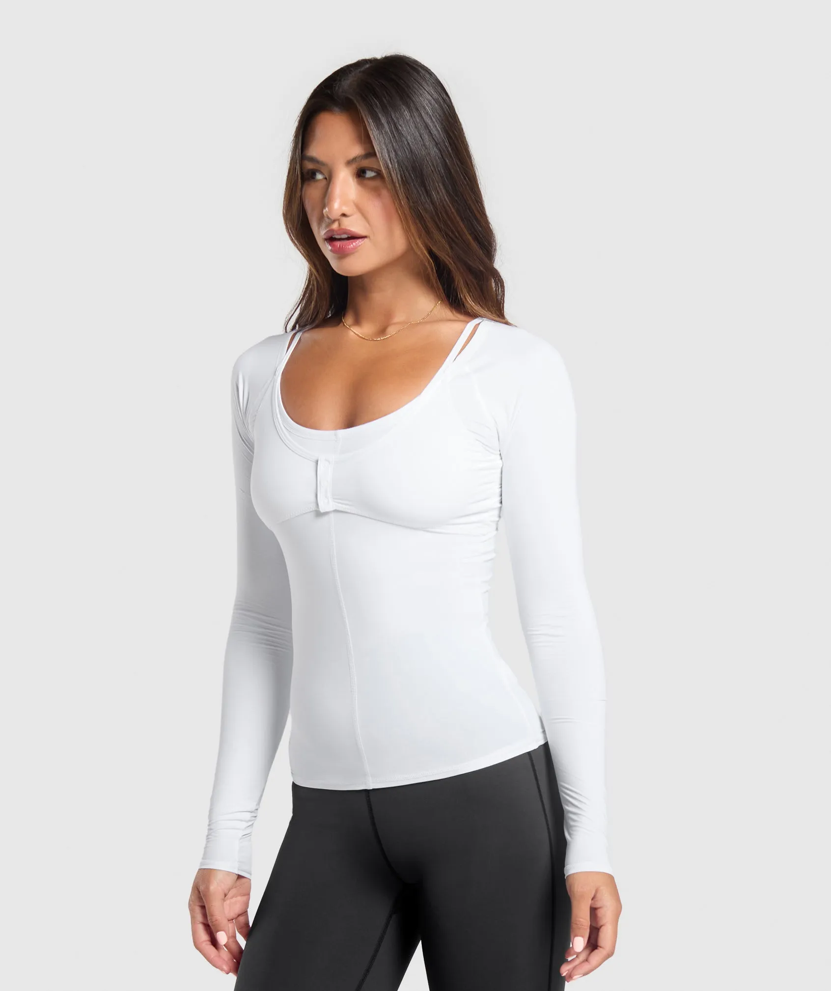 Gymshark Rest Day Buttery Soft Long Sleeve Top - White sold by Gymshark product image thumbnail 3