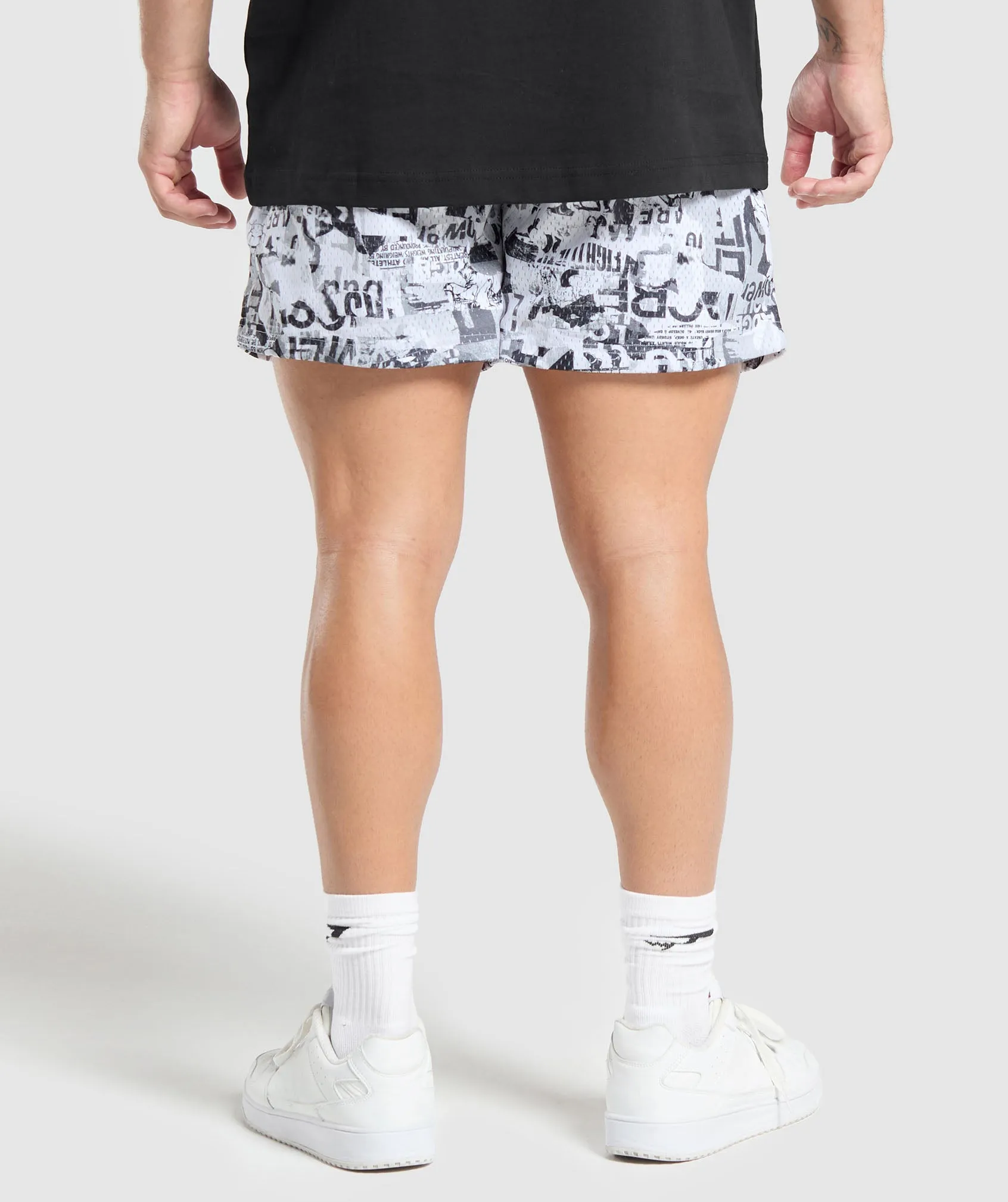 Gymshark Printed Mesh 5" Shorts - White sold by Gymshark product image thumbnail 2