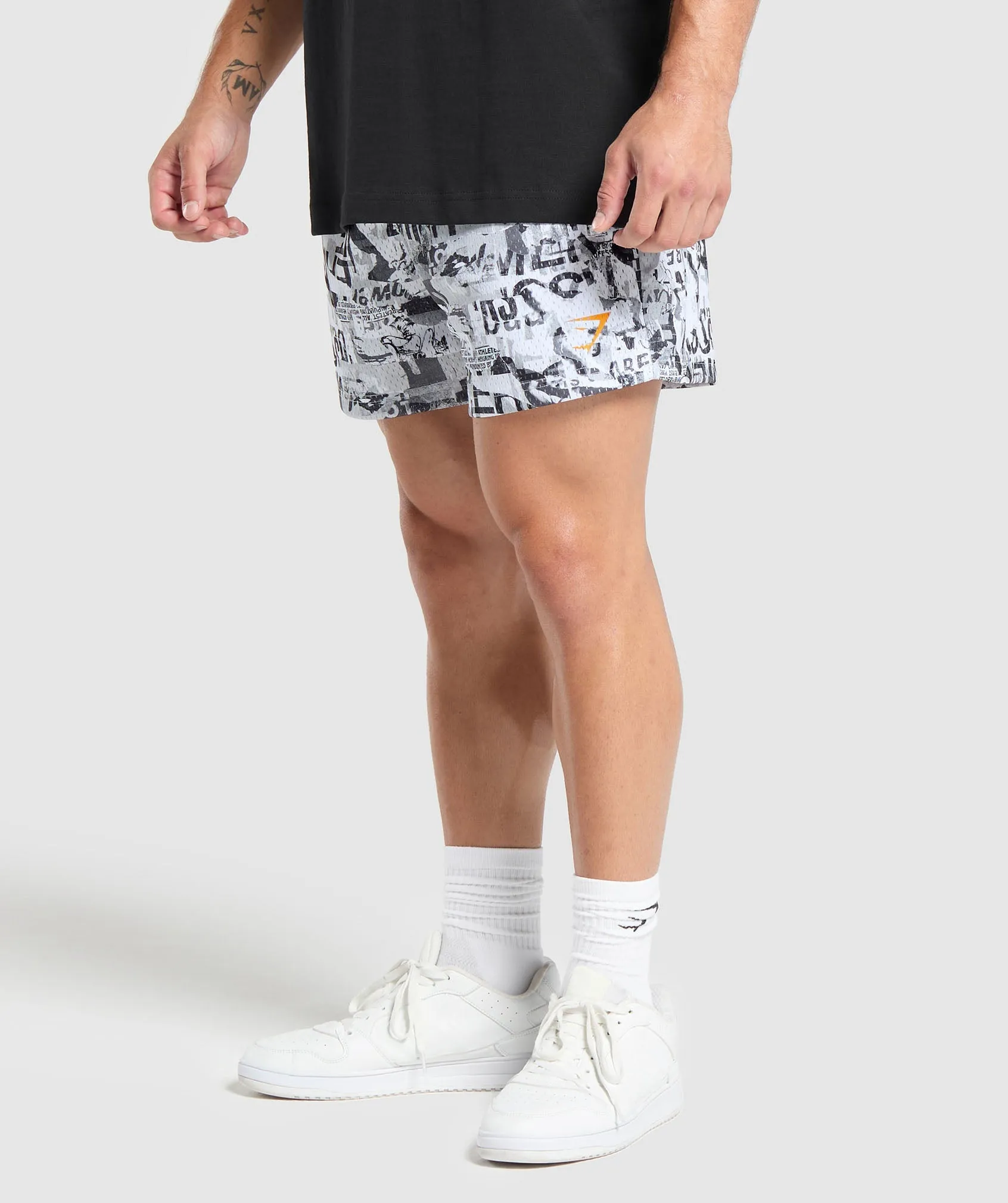 Gymshark Printed Mesh 5" Shorts - White sold by Gymshark product image thumbnail 3