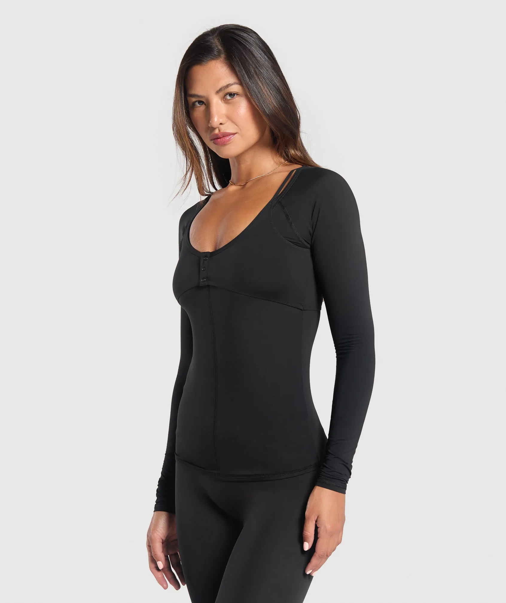 Gymshark Rest Day Buttery Soft Long Sleeve Top - Black sold by Gymshark product image thumbnail 3