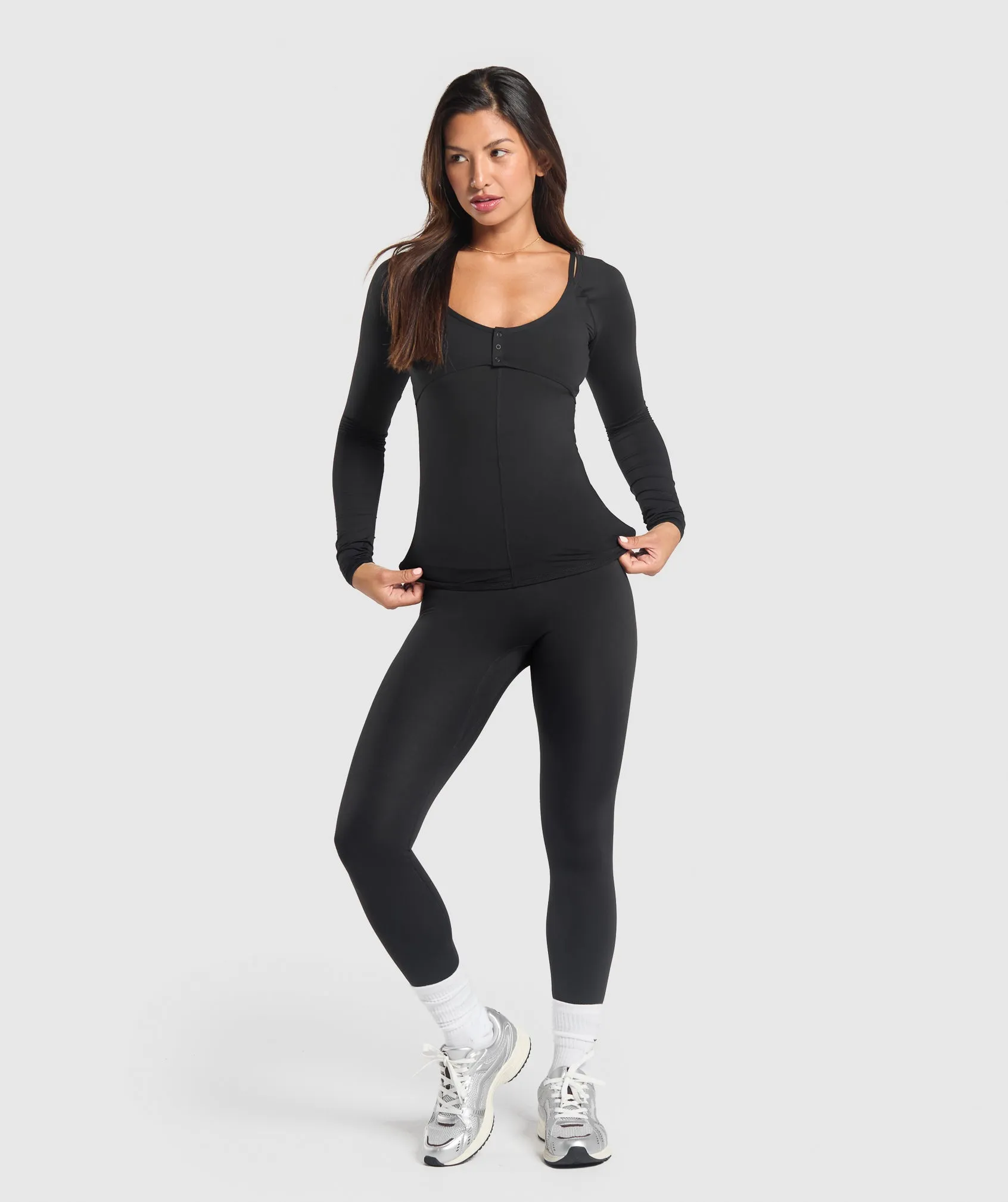 Gymshark Rest Day Buttery Soft Long Sleeve Top - Black sold by Gymshark product image thumbnail 4
