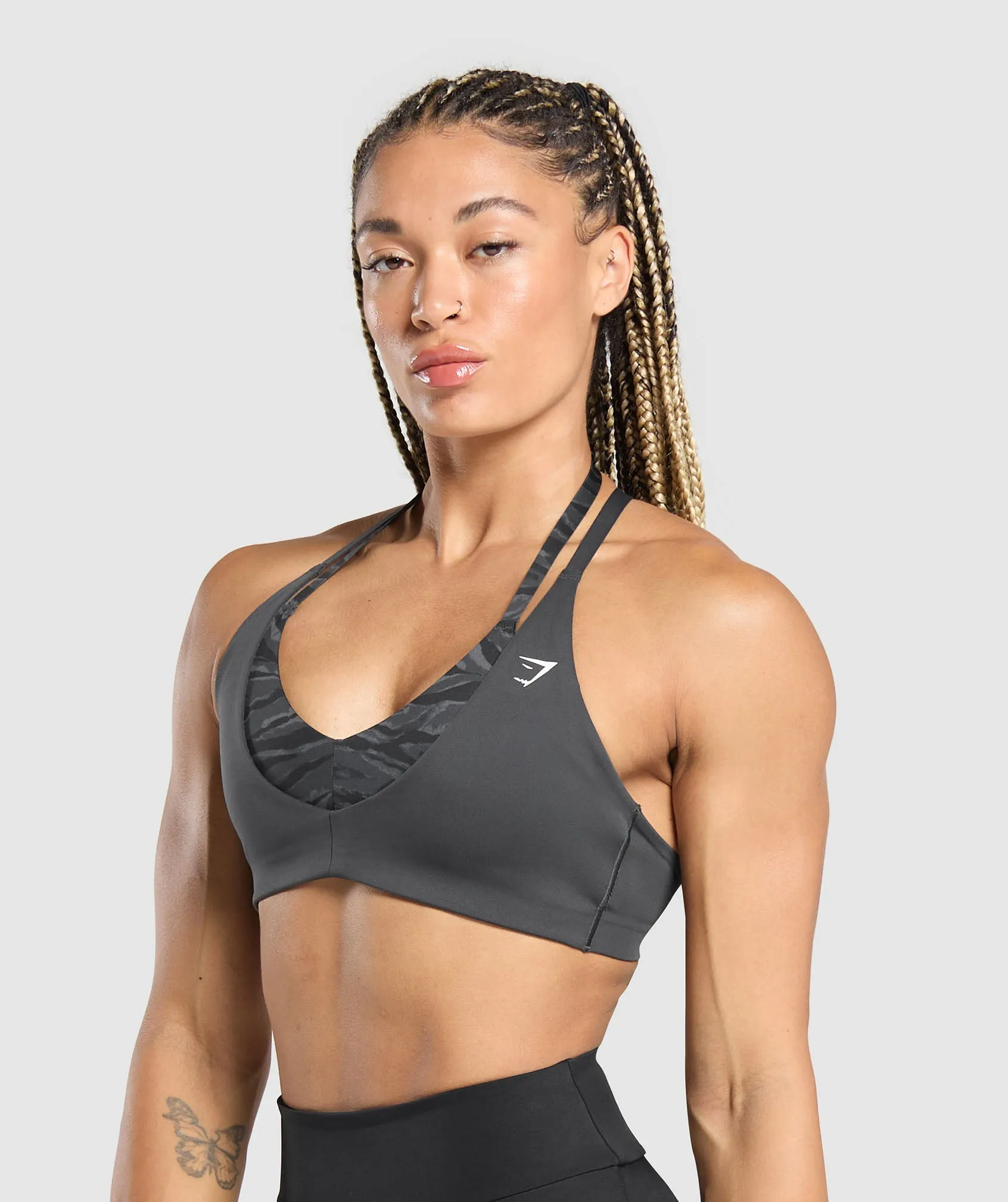 Gymshark Power x T Back Sports Bra - Asphalt Grey/Onyx Grey sold by Gymshark product image thumbnail 3