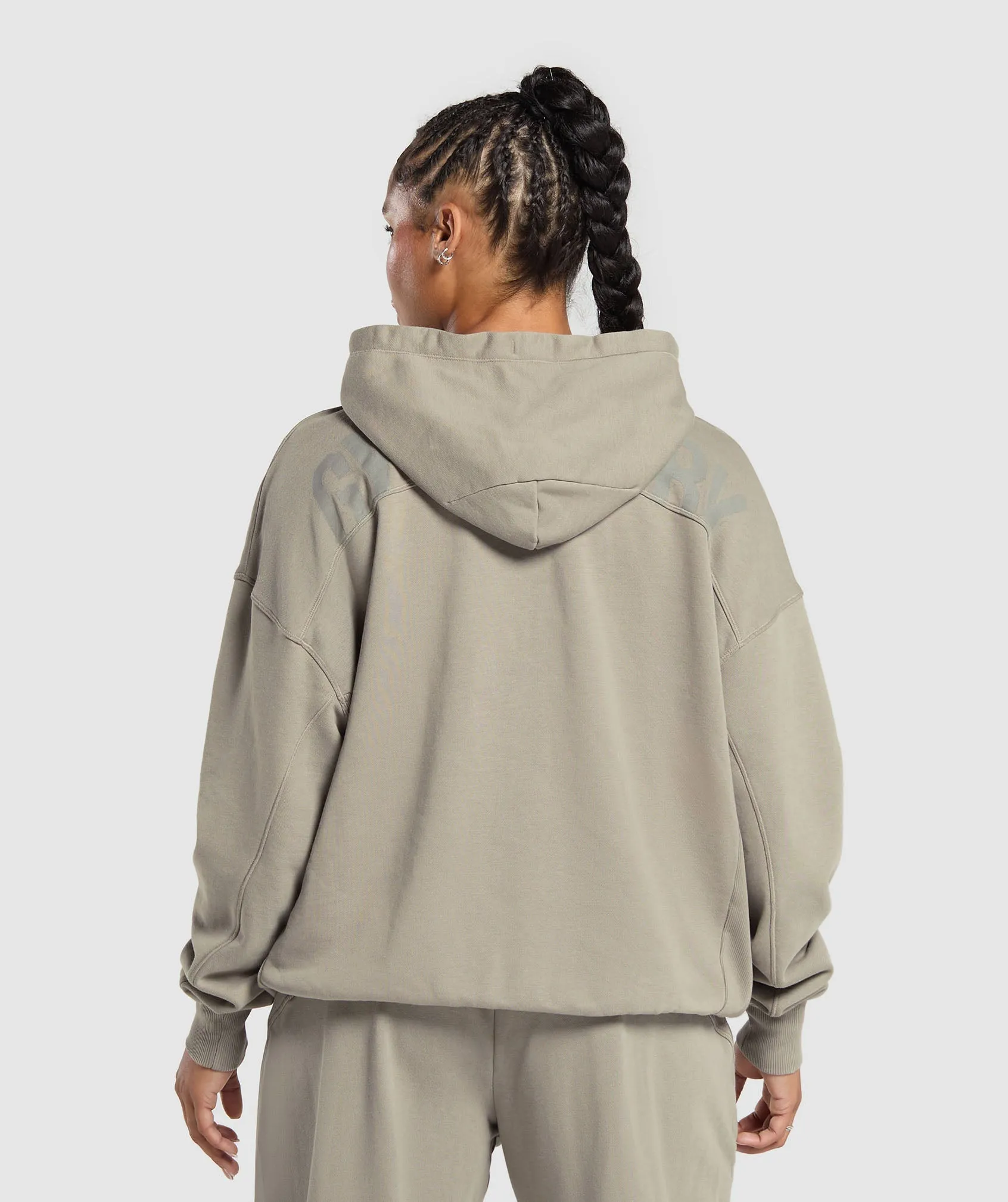 Gymshark Power Oversized Zip Hoodie - Linen Brown sold by Gymshark product image thumbnail 2
